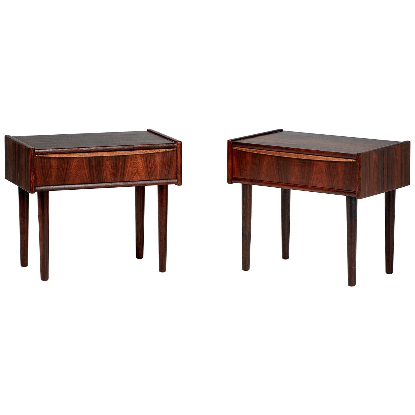 Danish Rosewood Bedside Cabinets, circa 1960 For Sale