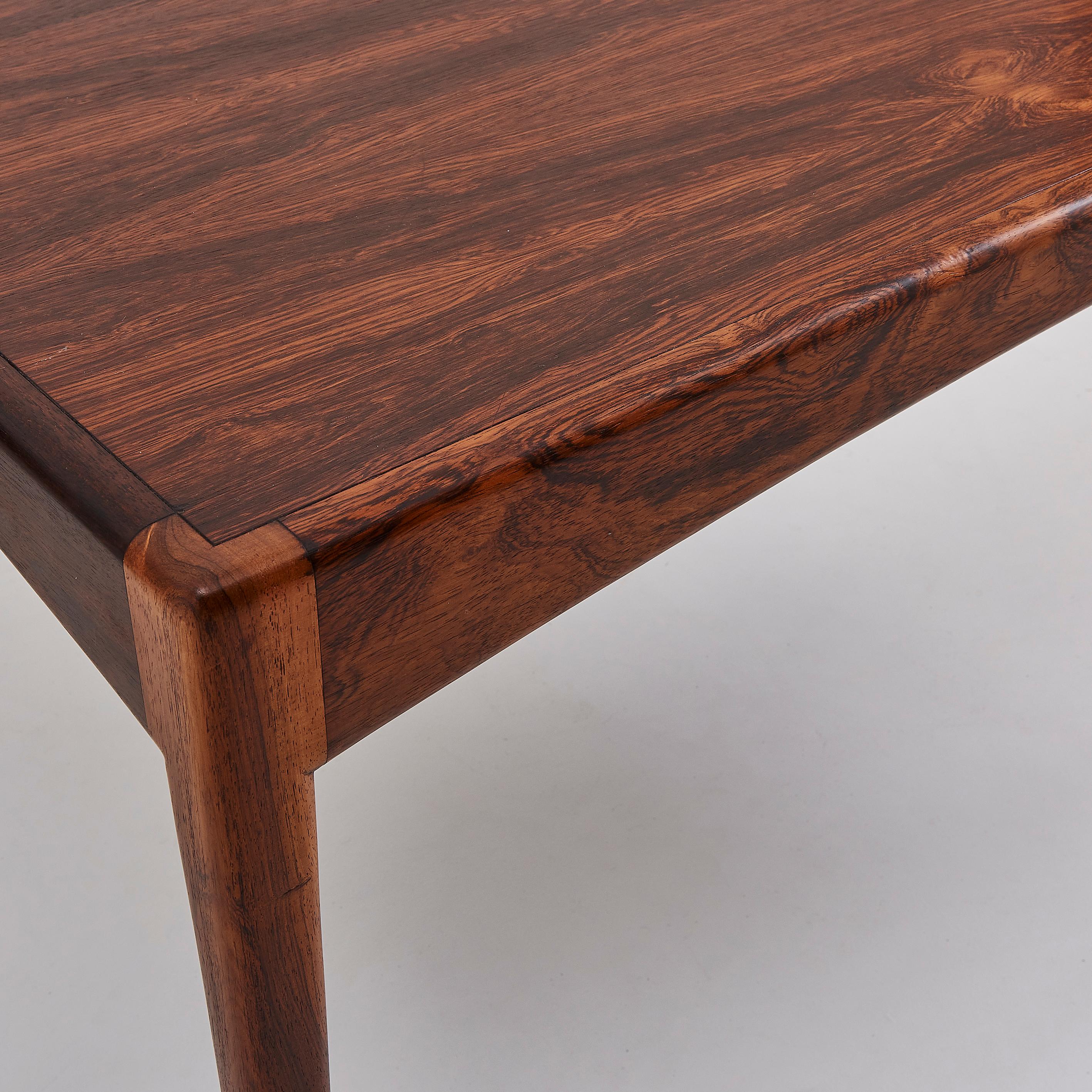 Danish Rosewood & Black Leather Dining Chairs & Table By Kristian Solmer Vedel For Sale 12
