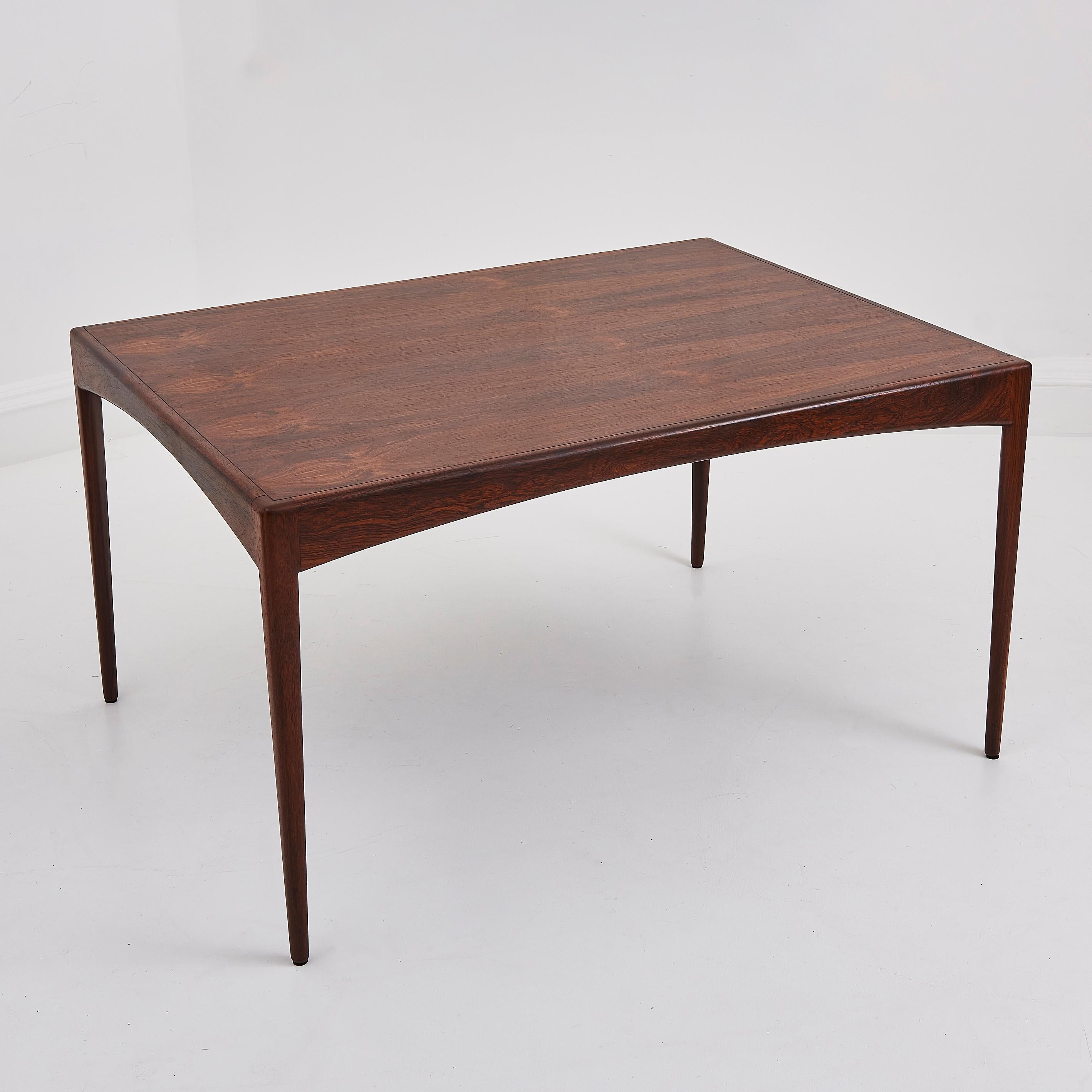 Danish Rosewood & Black Leather Dining Chairs & Table By Kristian Solmer Vedel For Sale 1