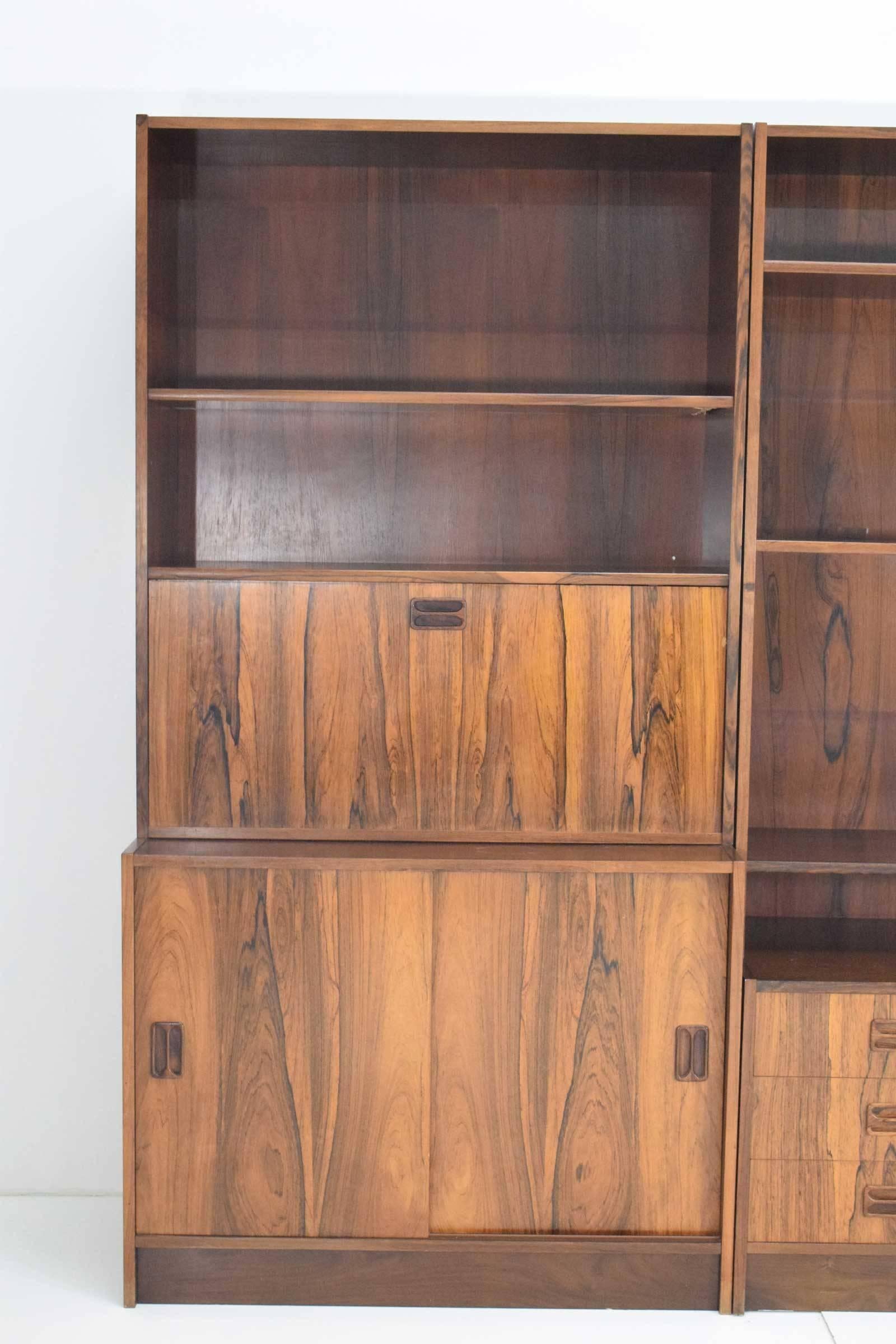 Danish Rosewood Bookcase in Three Sections 2