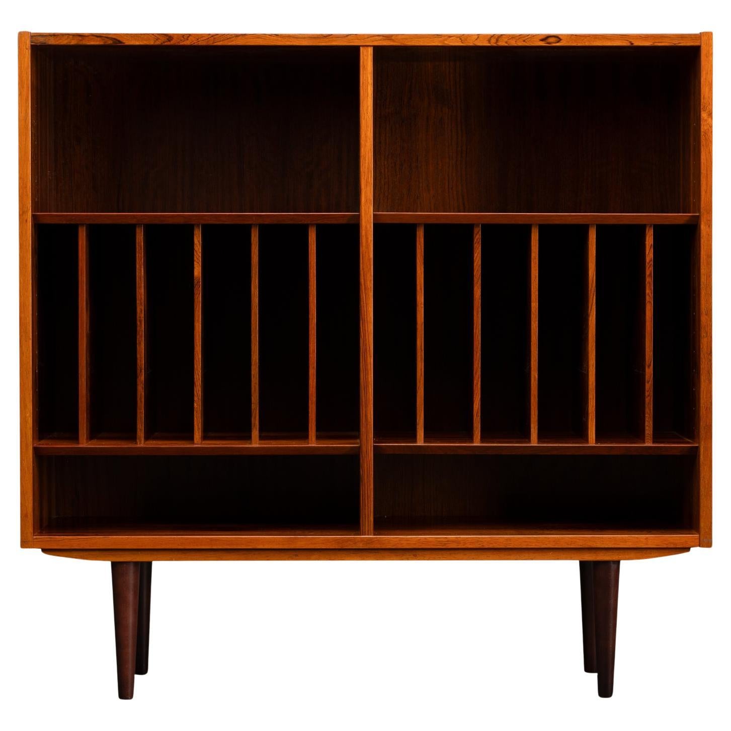 Danish Rosewood Bookcase with LP Rack made by Hundevad & Co, 1960s For Sale