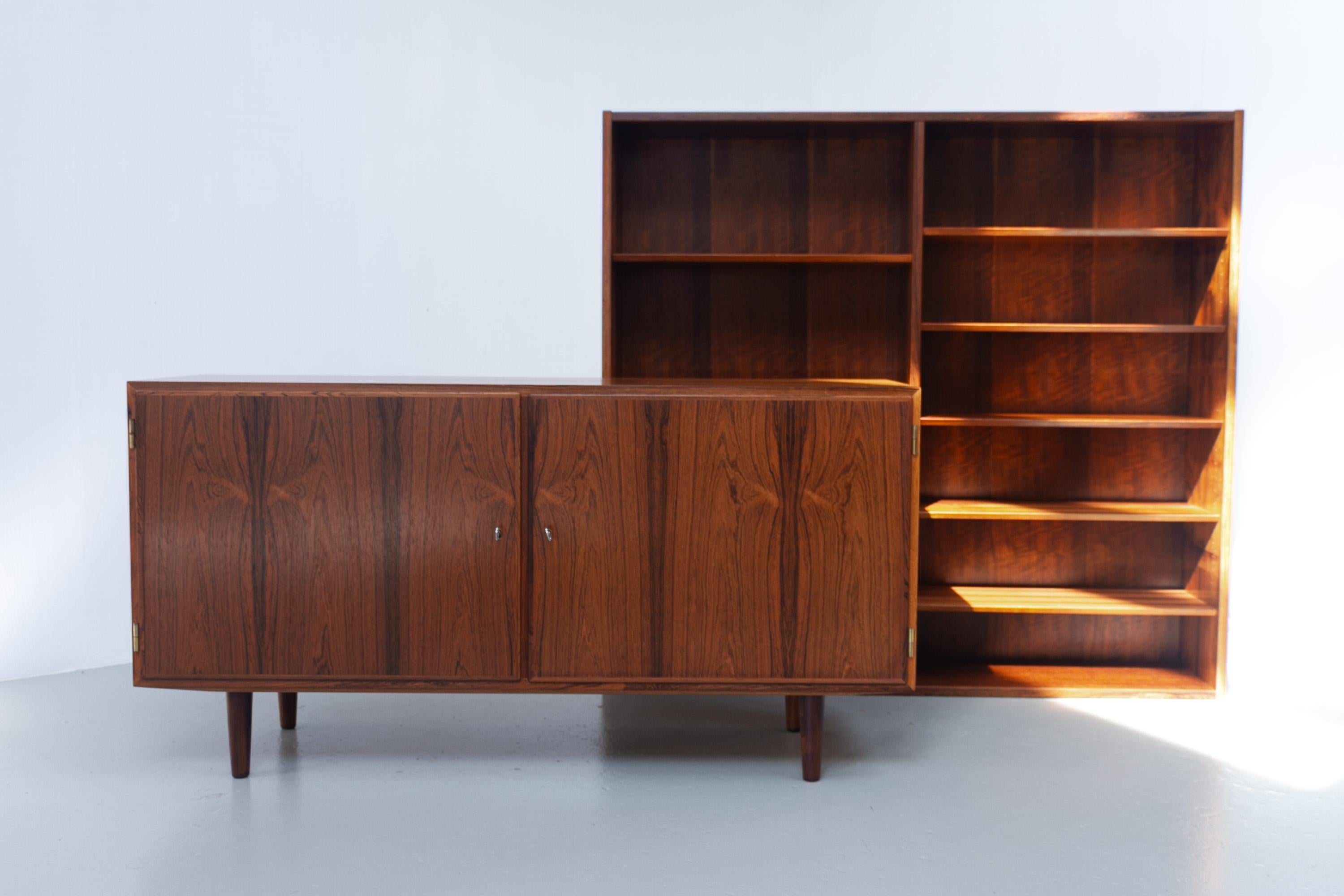 Libreria con credenza in palissandro danese di Carlo Jensen per Hundevad, anni '60. in vendita 10