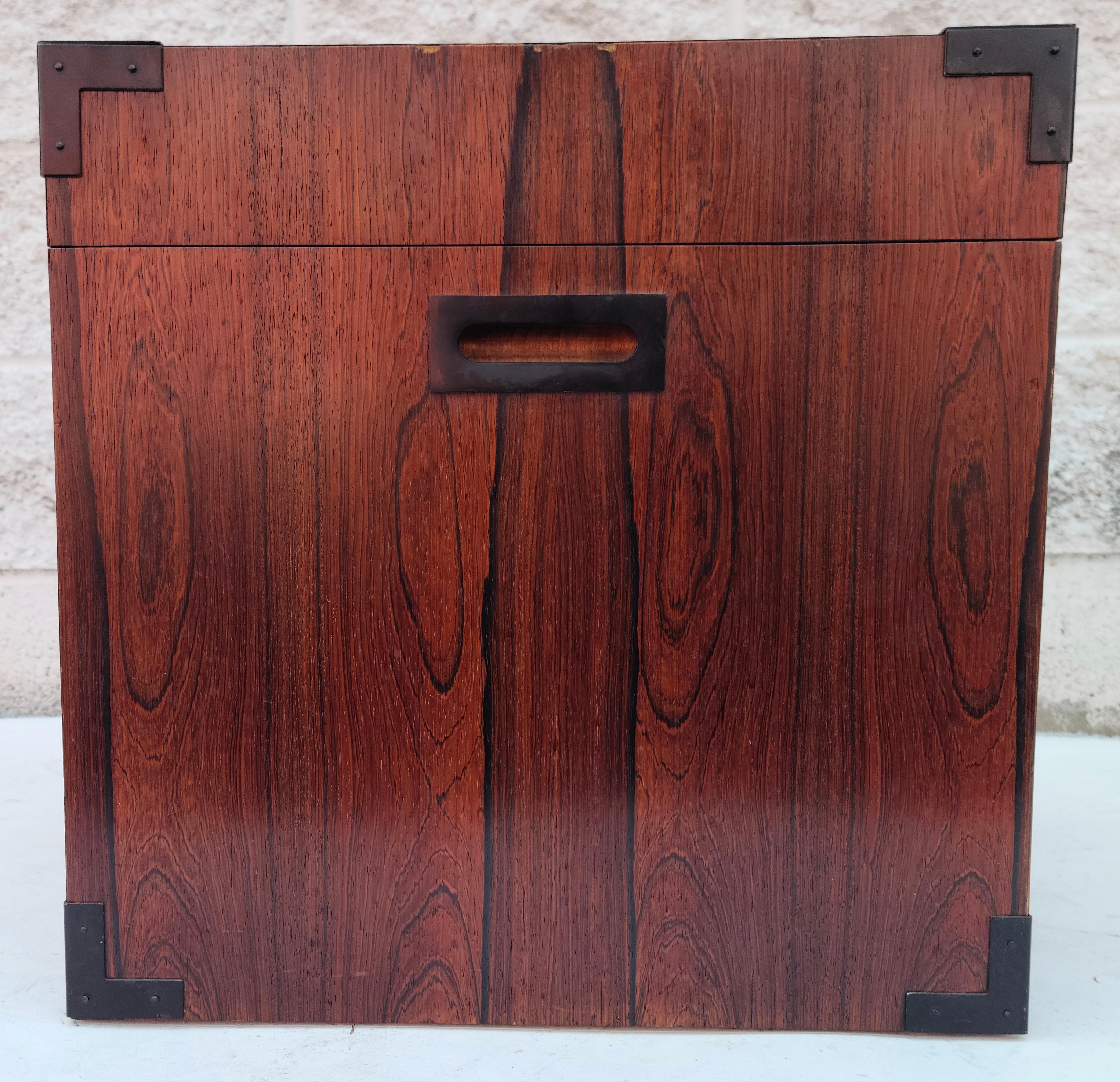Danish Rosewood Campaign Treasure Chest Catch-All For Sale 3