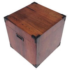 Vintage Danish Rosewood Campaign Treasure Chest Catch-All