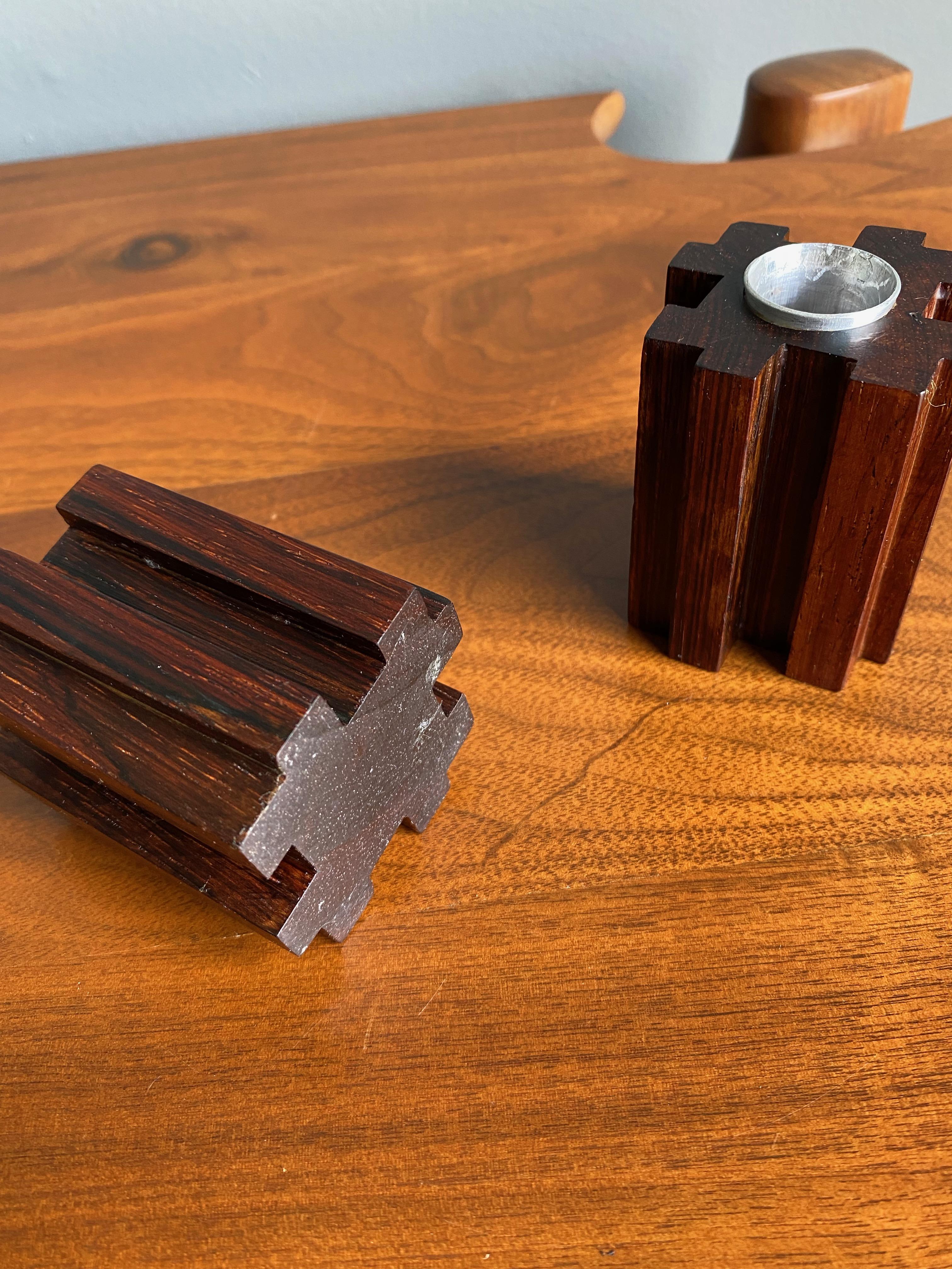 Danish Rosewood Candle Holders, circa 1960 For Sale 6