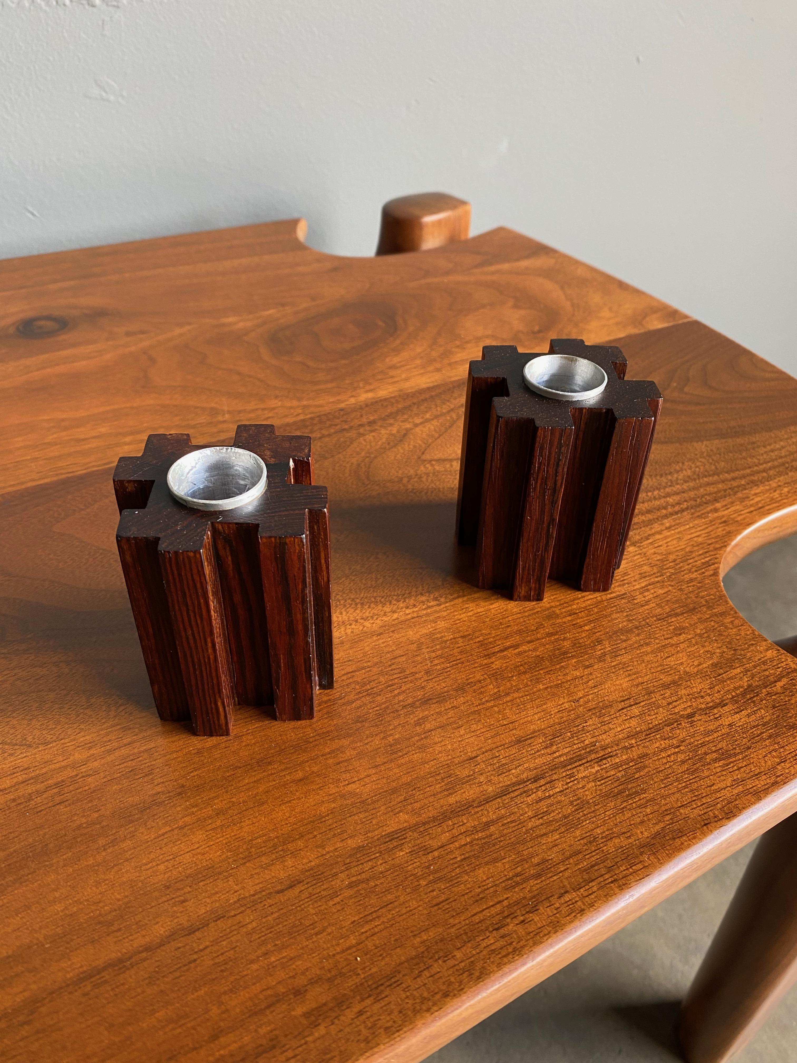Danish Rosewood Candle Holders, circa 1960 For Sale 2