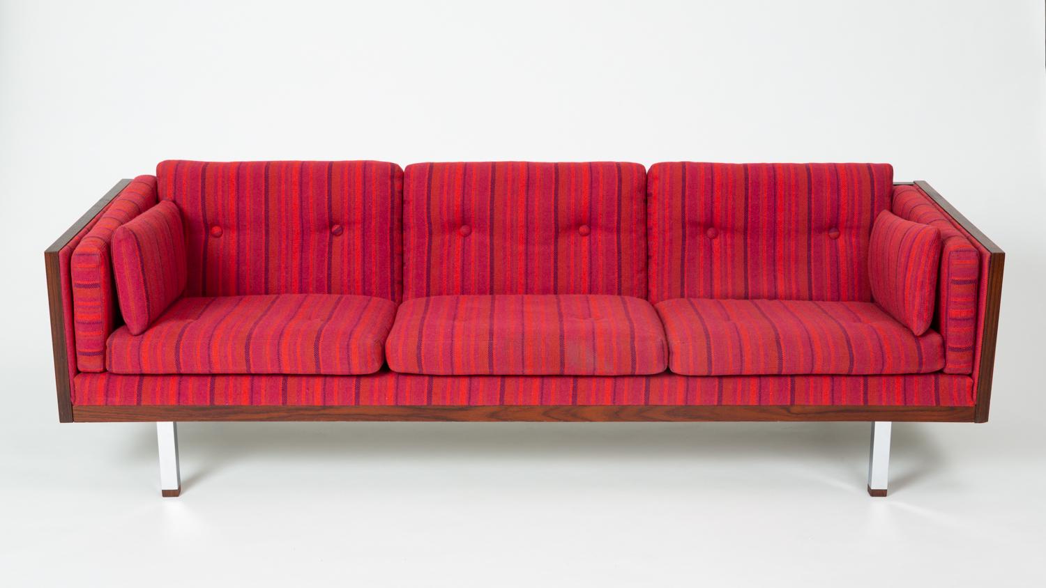 Scandinavian Modern Danish Rosewood Case Sofa by Jydsk Mobelvaerk