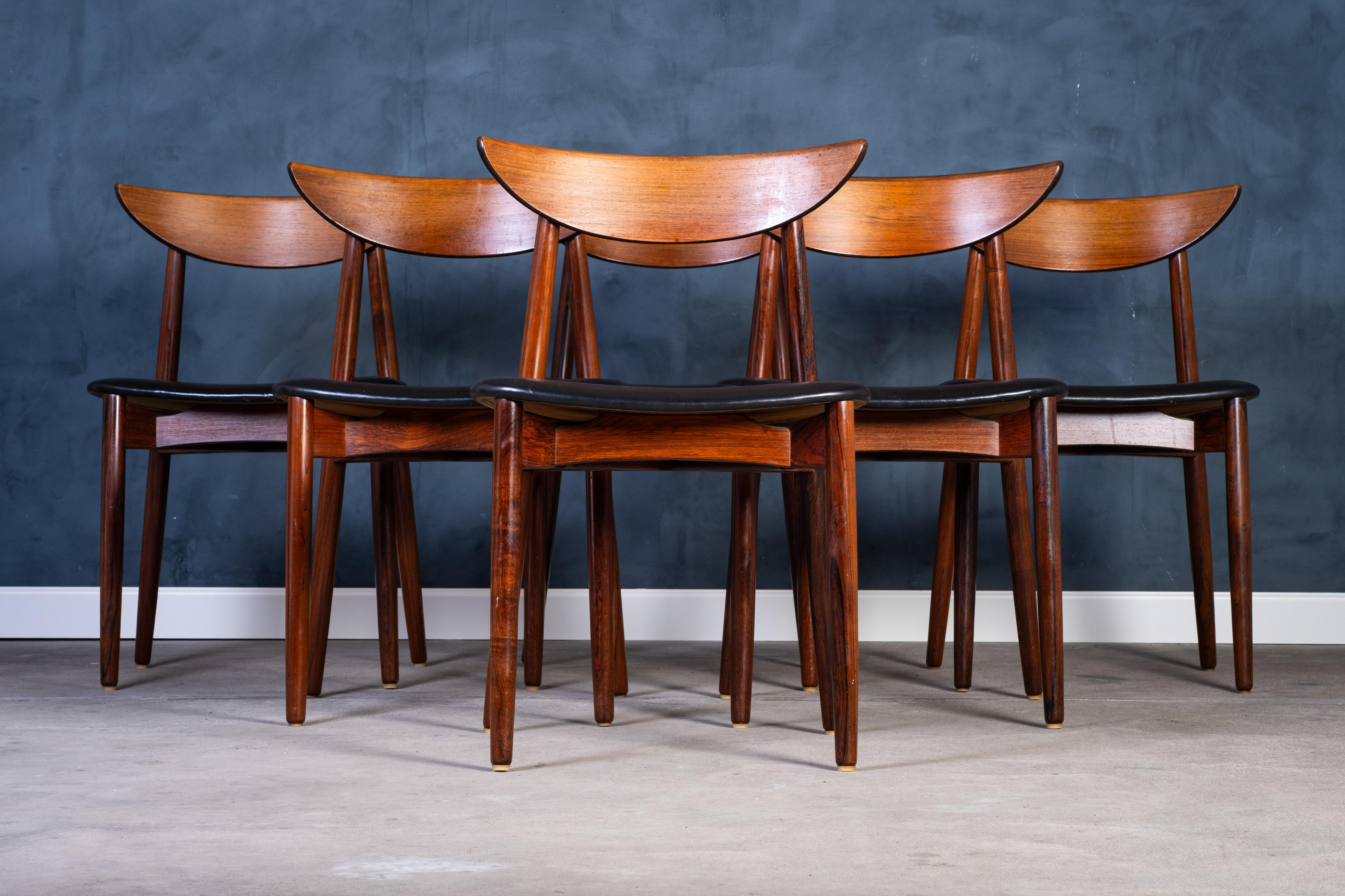 Mid-Century Modern Danish Rosewood Chairs by Kurt Østervig for K.P. Furniture, 1960s, Set of 6 en vente