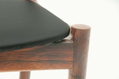 Danish Rosewood Chairs, with Black Vynil Seat, 1960, by Norgaad Johannes