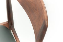 Danish Rosewood Chairs, with Black Vynil Seat, 1960, by Norgaad Johannes
