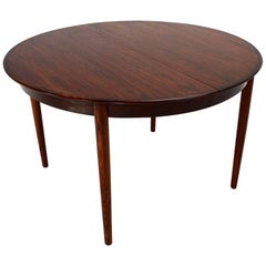 Danish Rosewood Circular Triple Extending Dining Table Midcentury, 1960s