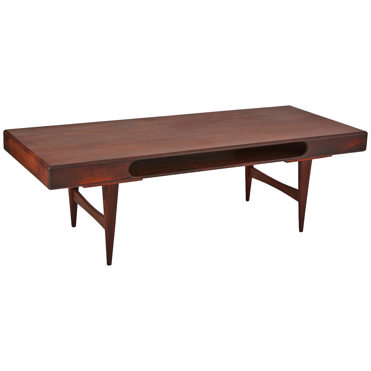 Danish Rosewood Cocktail Table with Cutout Center