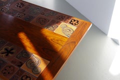 Danish Rosewood Coffee Table with Ceramic Tiles by Tue Poulsen, 1970s.