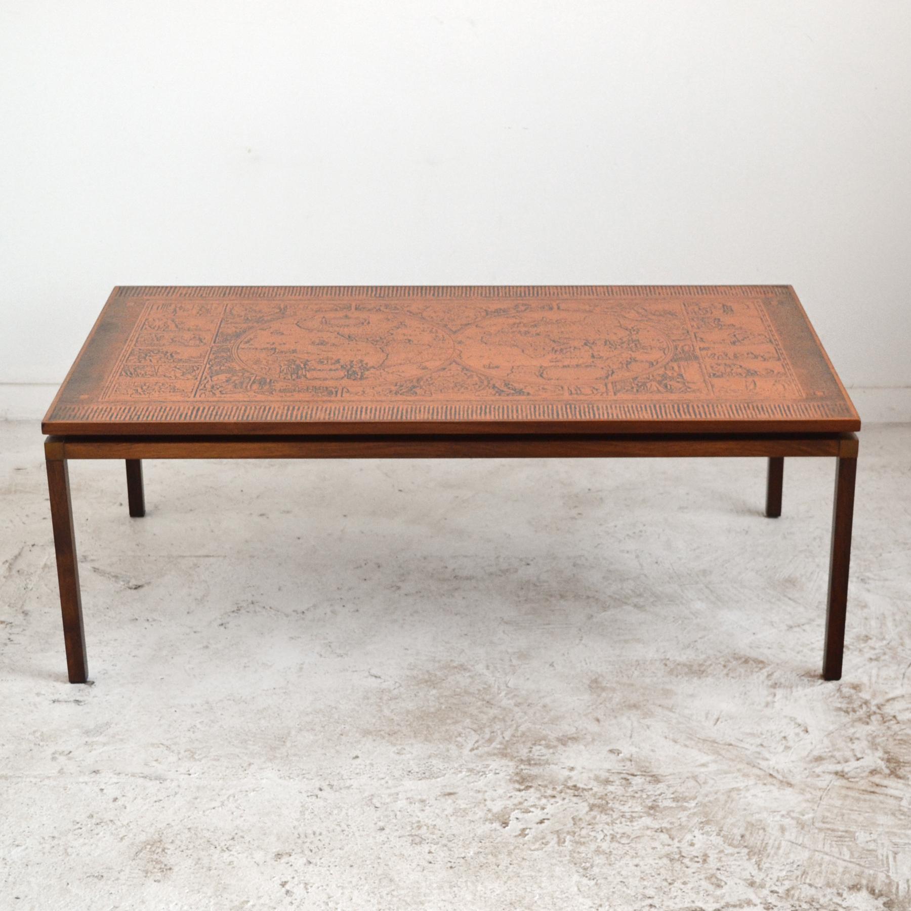 copper top coffee table