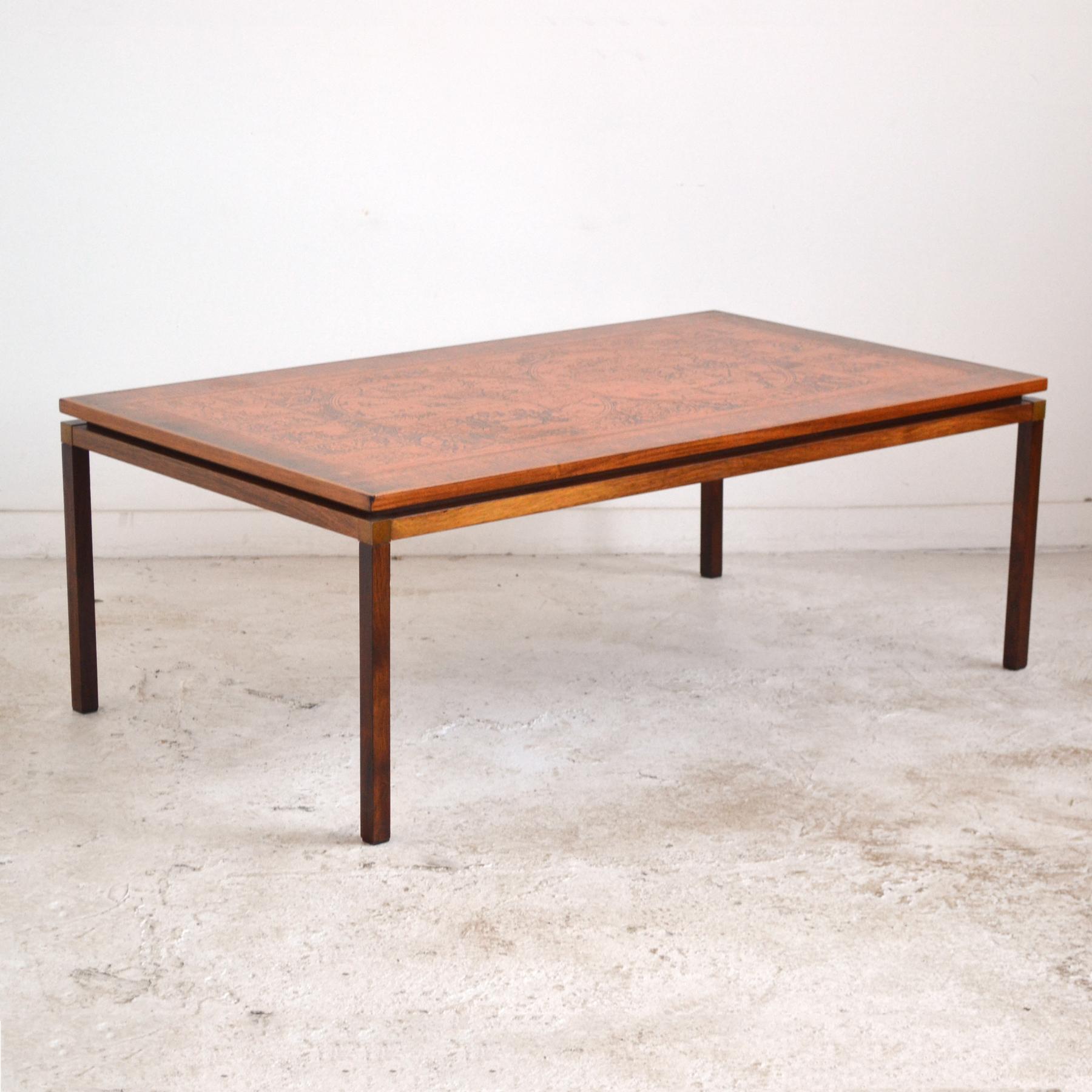 vintage copper top coffee table