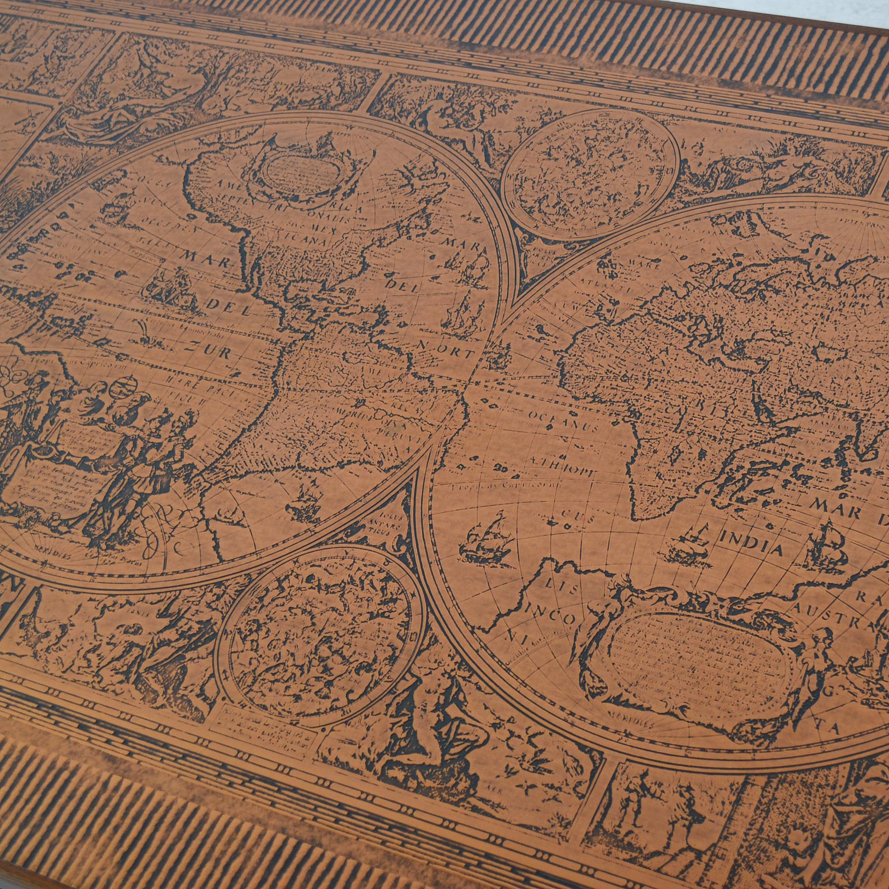 Danish Rosewood Coffee Table with Etched Copper Top In Excellent Condition In Highland, IN