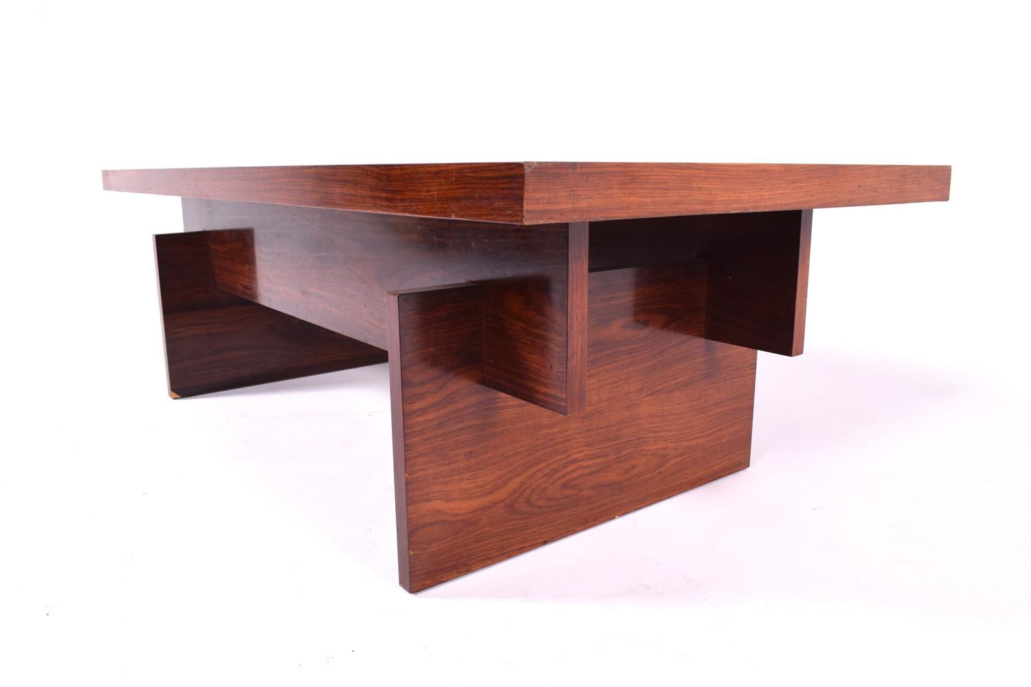 Danish Rosewood Coffee Table with Textured Copper Top, 1960s 1