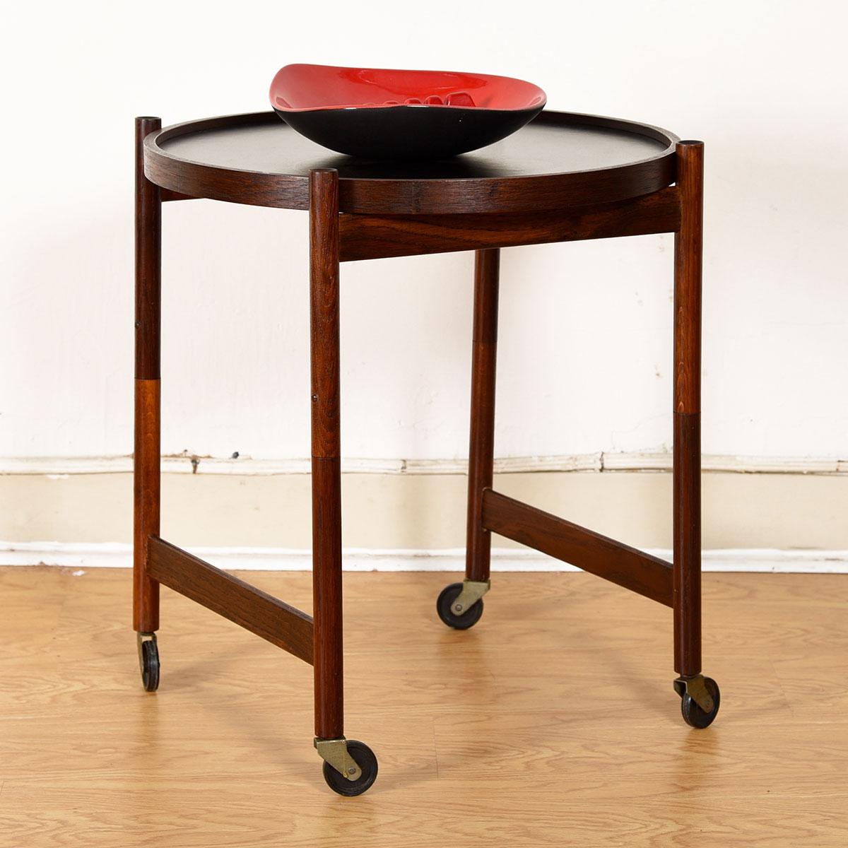 Danish Rosewood Collapsable Frame Fliptop Accent Table For Sale 2