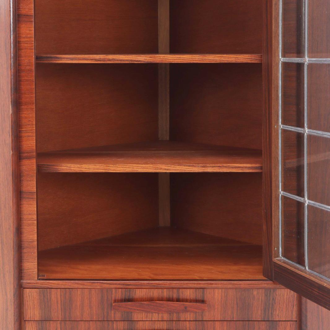 Mid-20th Century Danish rosewood corner cabinet For Sale