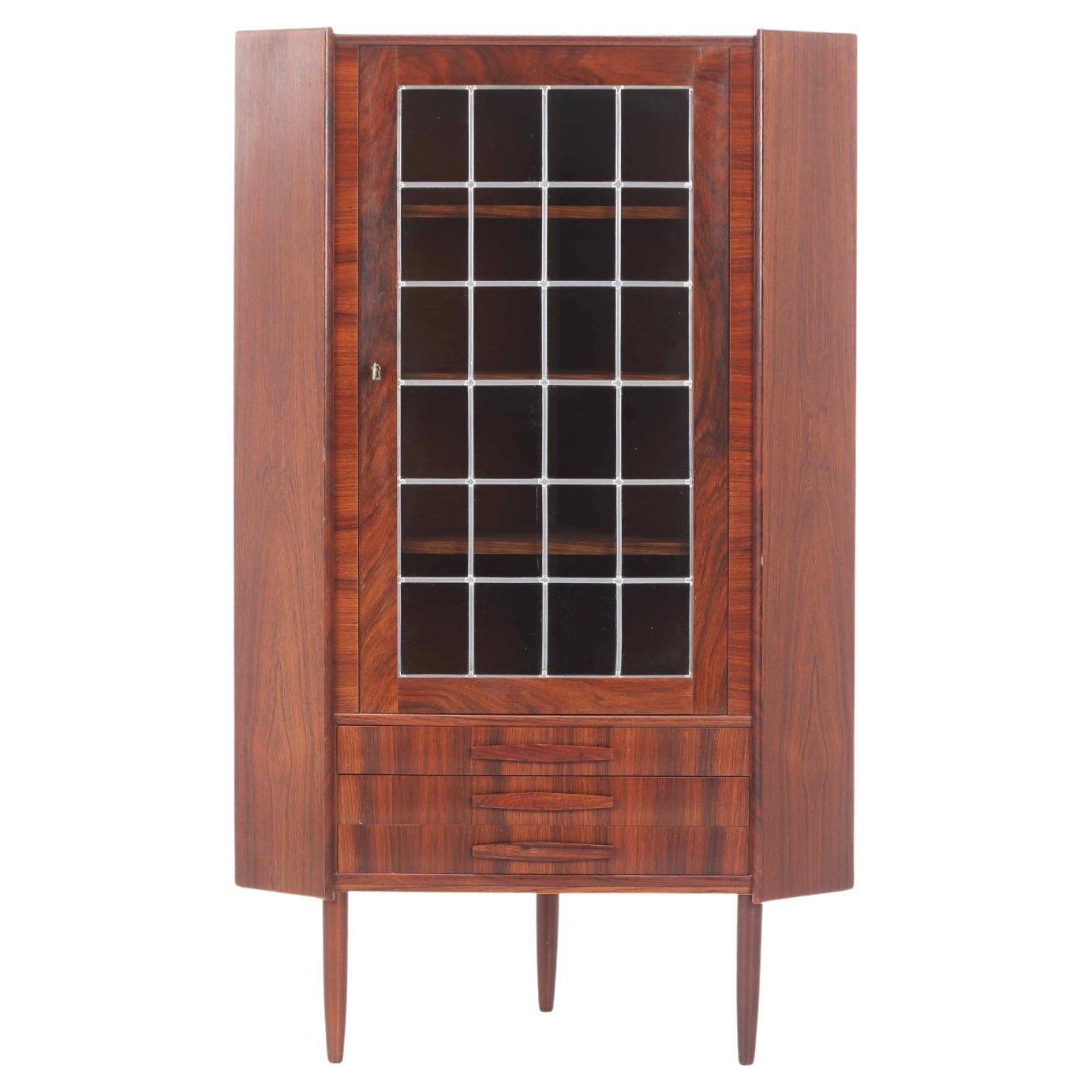 Danish rosewood corner cabinet For Sale