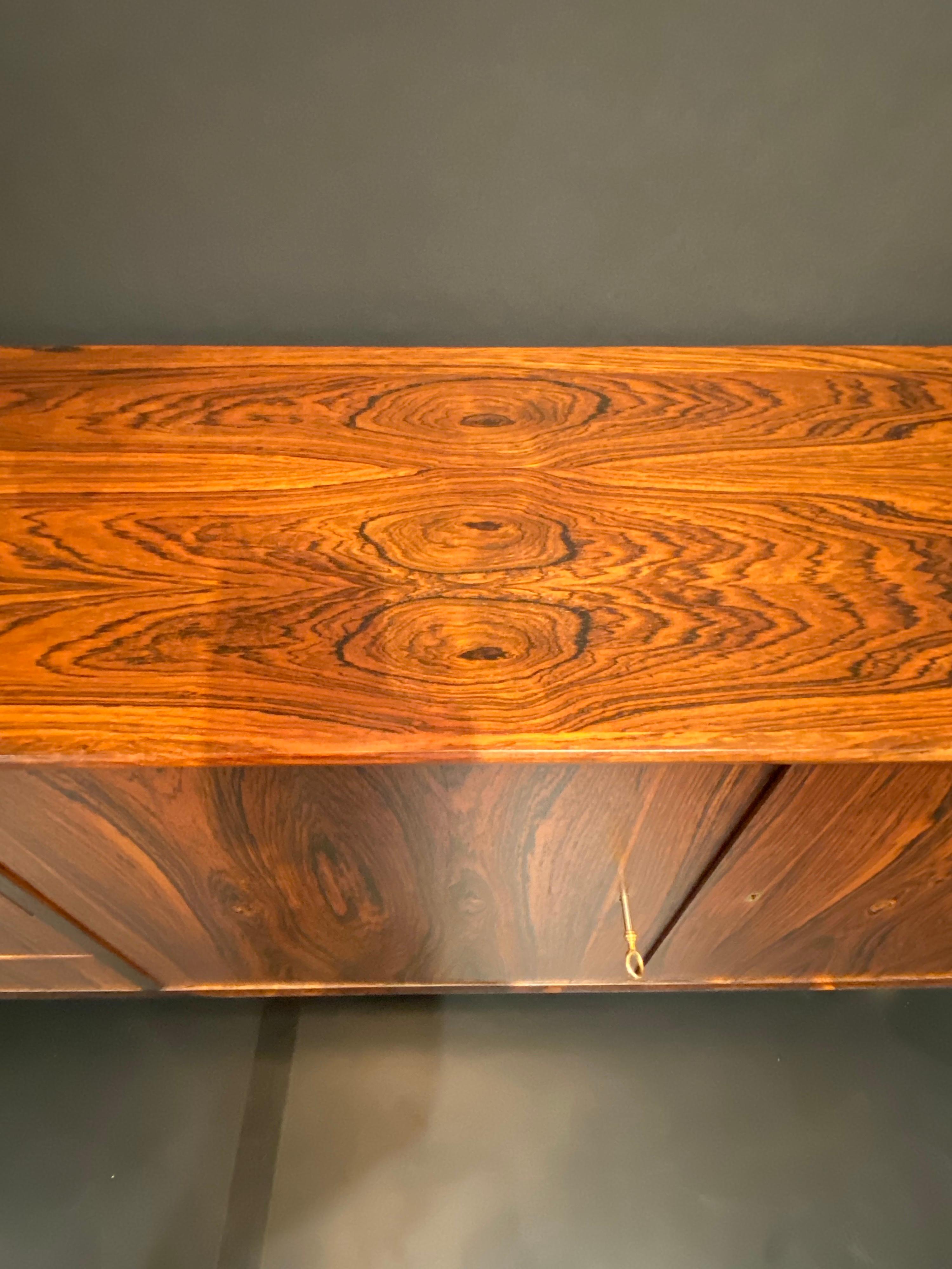 Danish Rosewood Credenza with Brass Legs 6