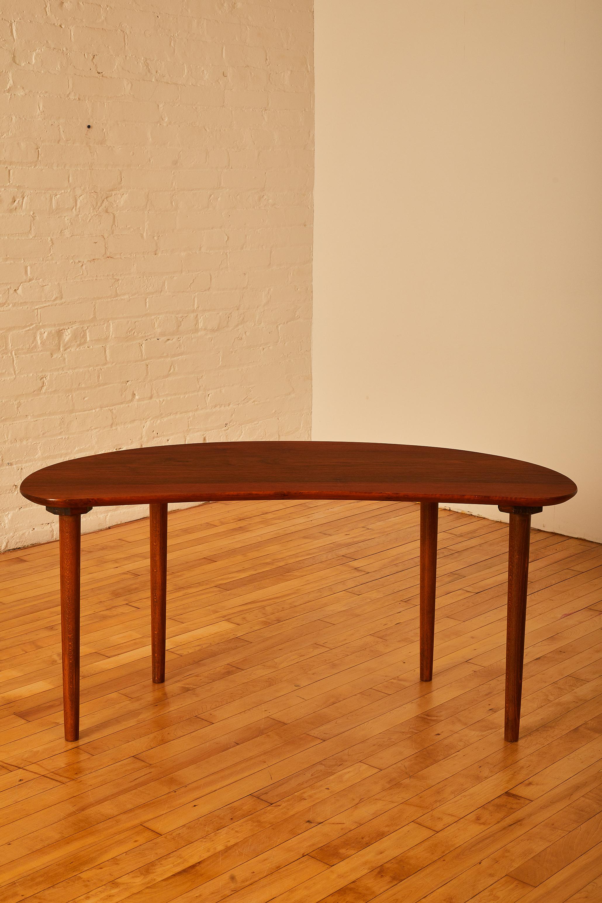 20th Century Danish Rosewood Curved Low Console Table