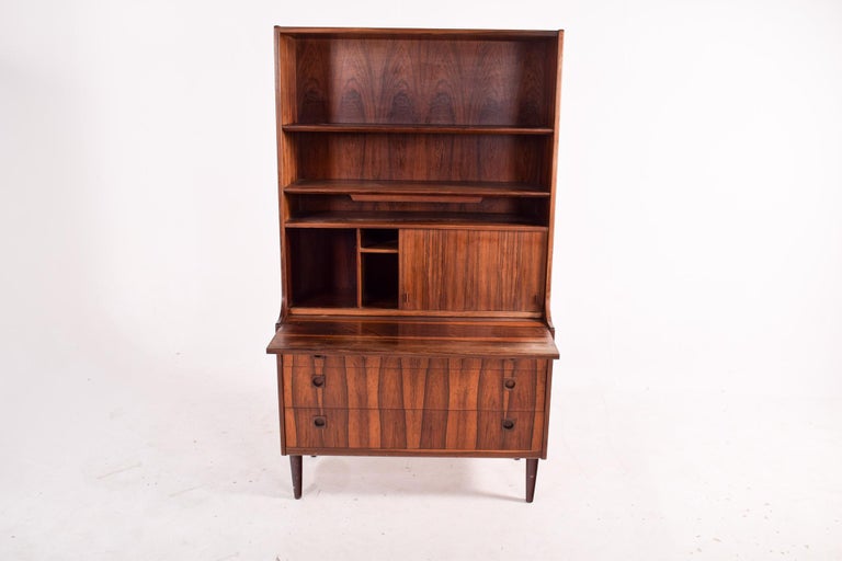 Danish Rosewood Desk and Bookcase with Sliding Doors, 1950 For Sale 3
