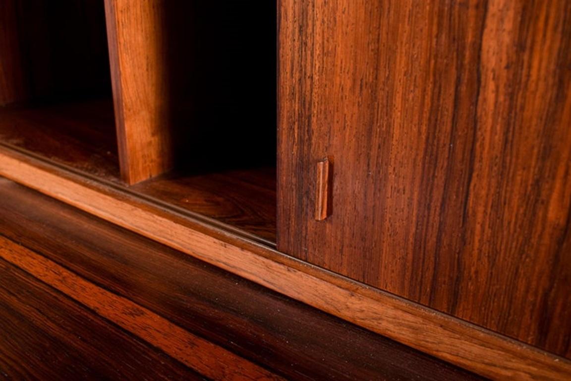 Danish Rosewood Desk and Bookcase with Sliding Doors, 1950 4