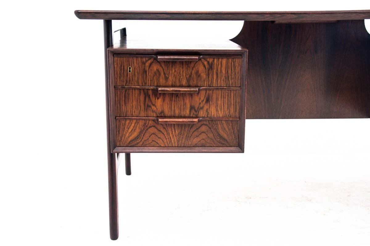 Danish Rosewood Desk by Omann Jun Møbelfabrik Model 75 1