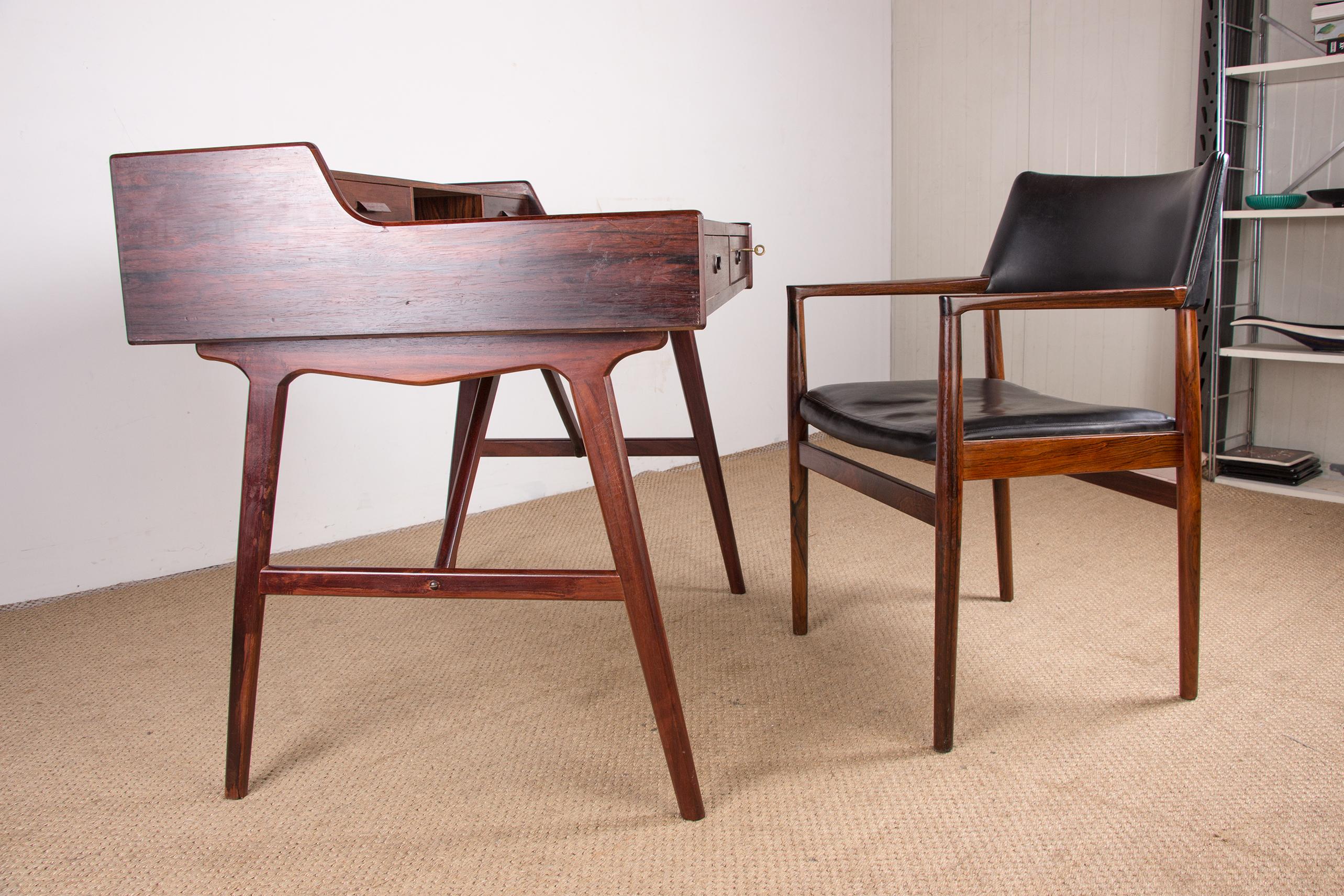 Danish Rosewood Desk, Model 56 by Arne Wahl Iversen for Vinde Mobelfabrik, 1960 For Sale 11