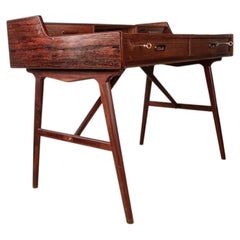 Danish rosewood desk, model 56 by Arne Wahl Iversen for Vinde Mobelfabrik 1960.