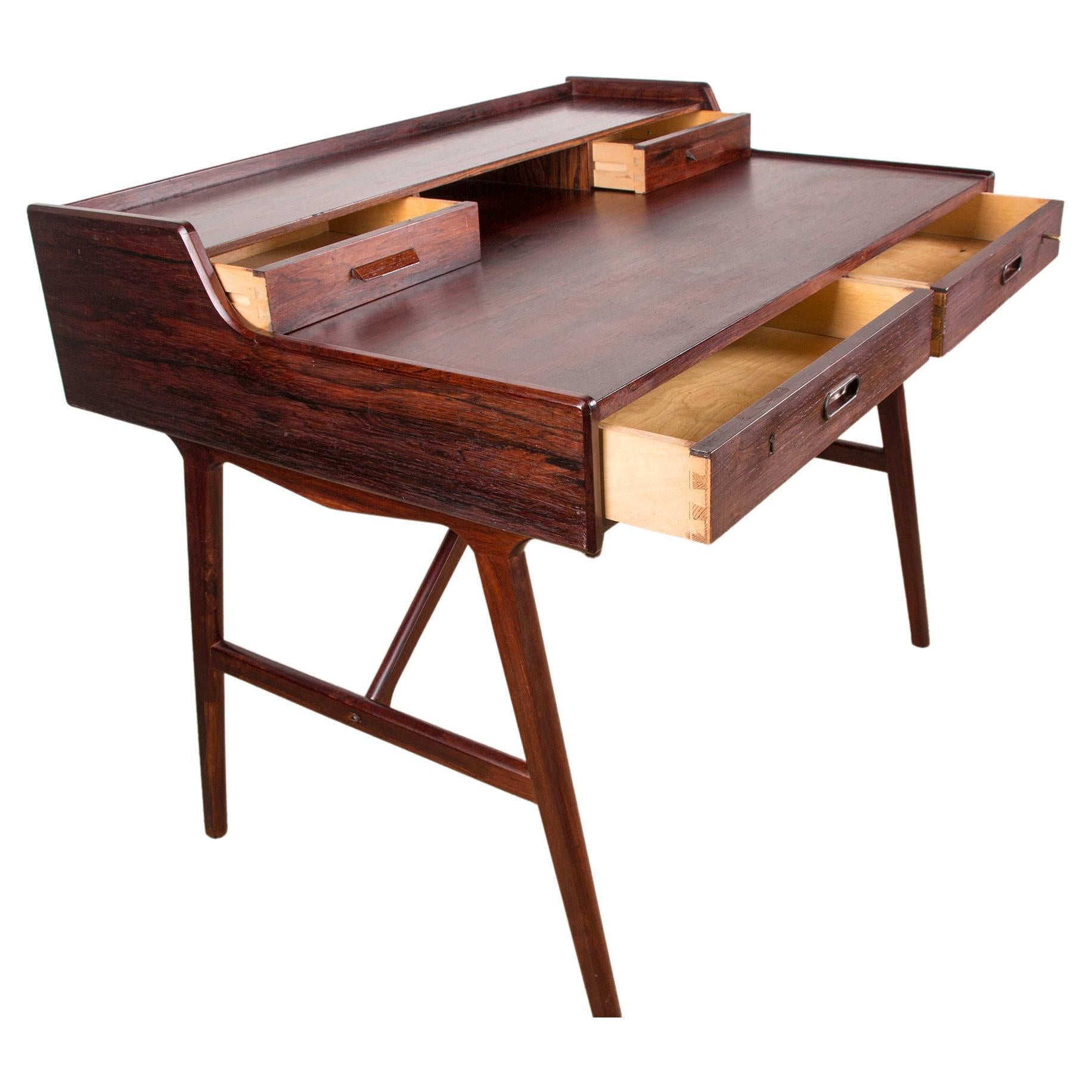 Danish Rosewood Desk, Model 56 by Arne Wahl Iversen for Vinde Mobelfabrik, 1960