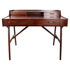 Danish rosewood desk, model 56 by Arne Wahl Iversen for Vinde Mobelfabrik 1960.