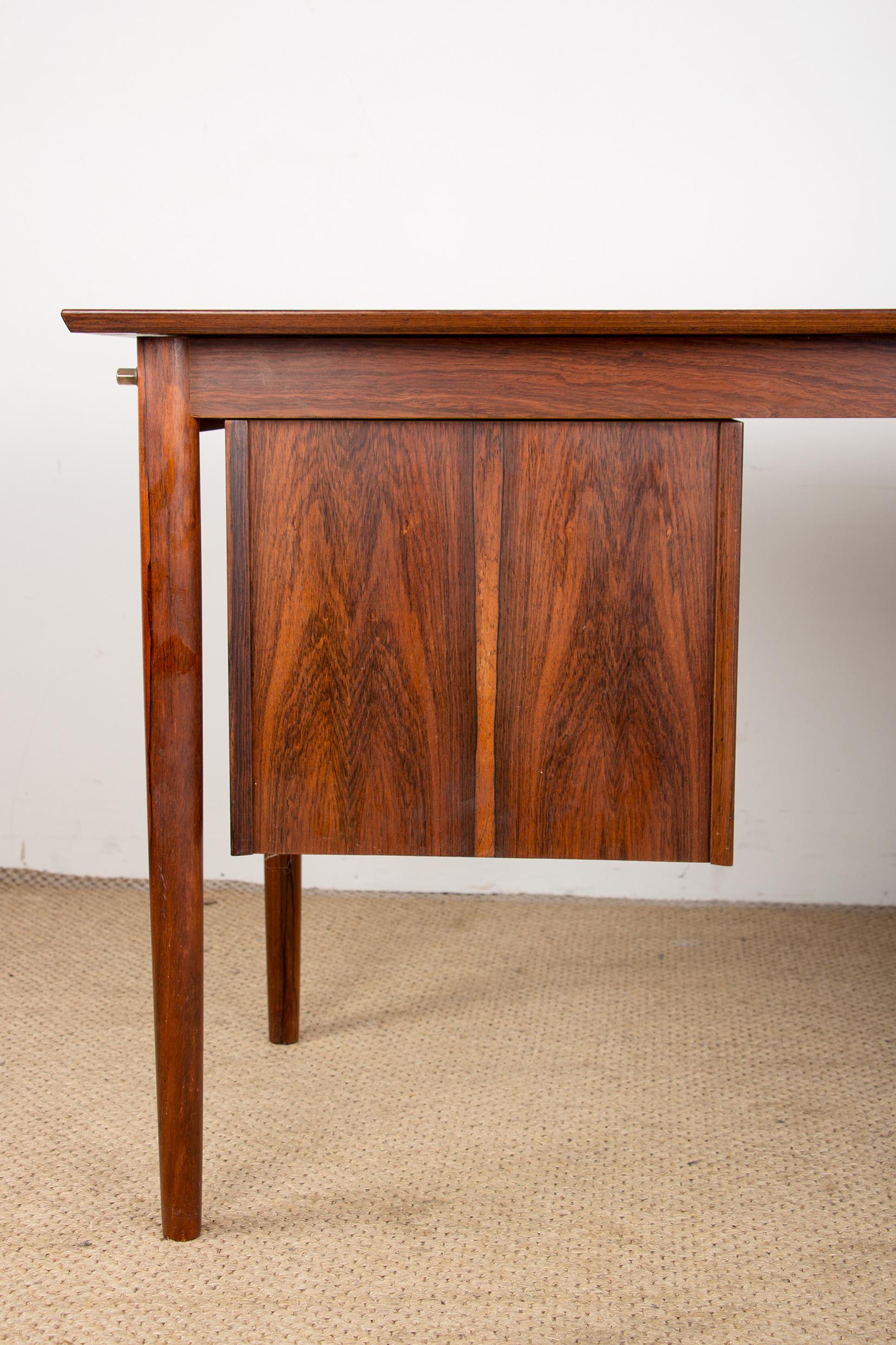 Danish rosewood desk with extension and floating box, model 0S 51 by Arne Vodder For Sale 13
