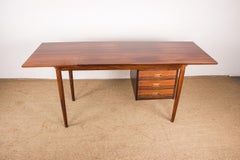 Danish rosewood desk with extension and floating box, model 0S 51 by Arne Vodder