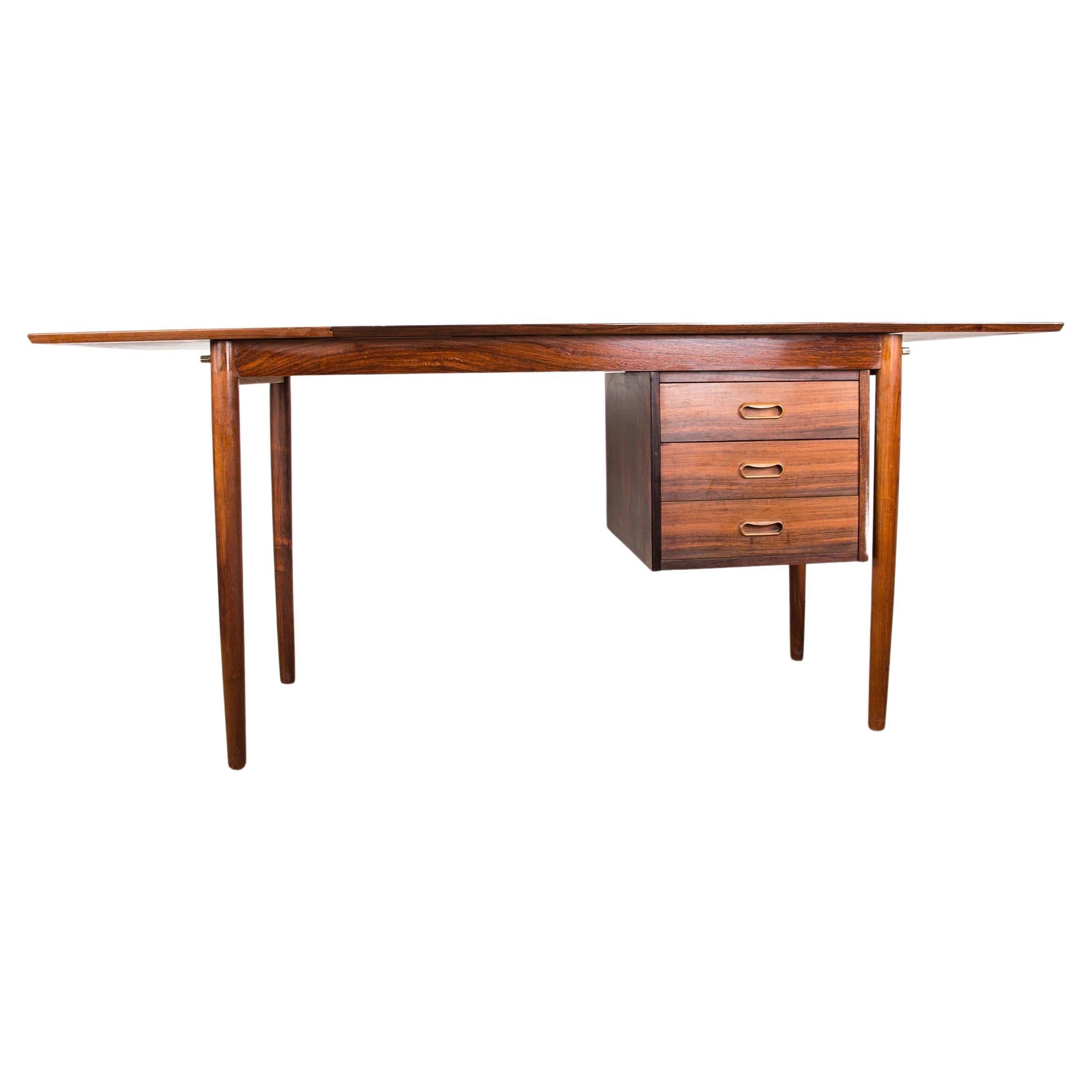 Danish rosewood desk with extension and floating box, model 0S 51 by Arne Vodder For Sale
