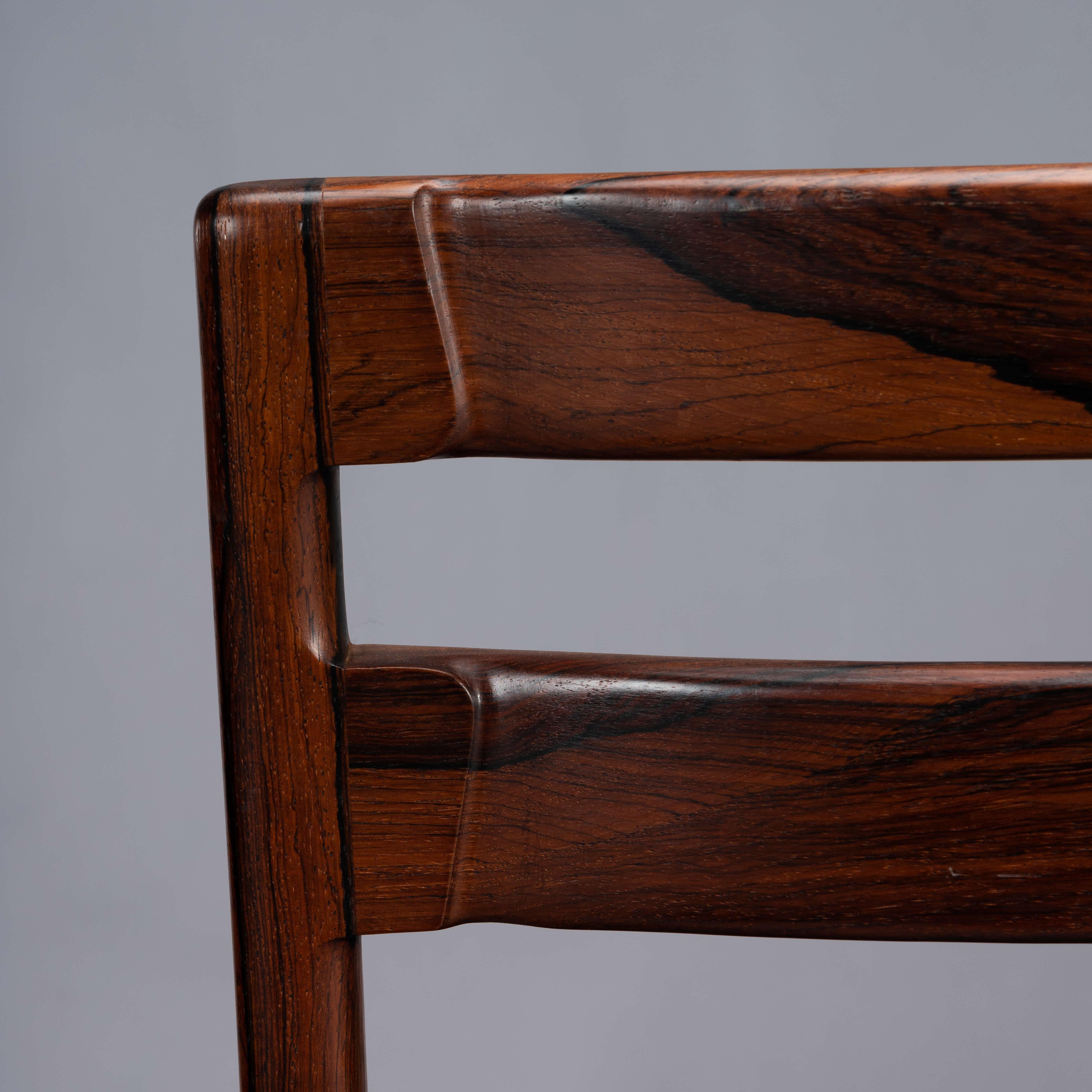 Danish Rosewood Dining Chair by Henri Rosengren Hansen, Set of 4 4