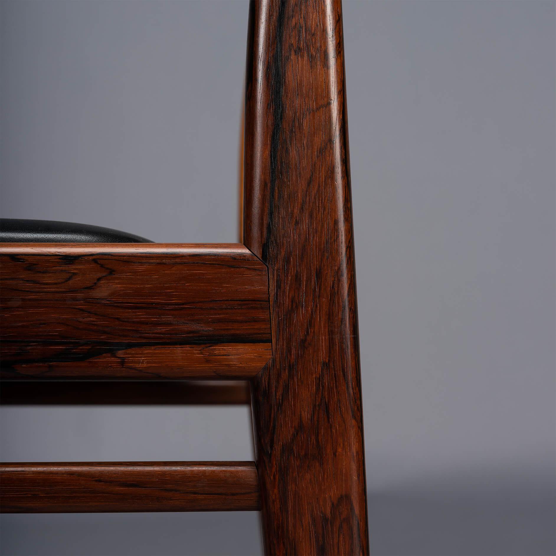 Danish Rosewood Dining Chair by Henri Rosengren Hansen, Set of 4 2