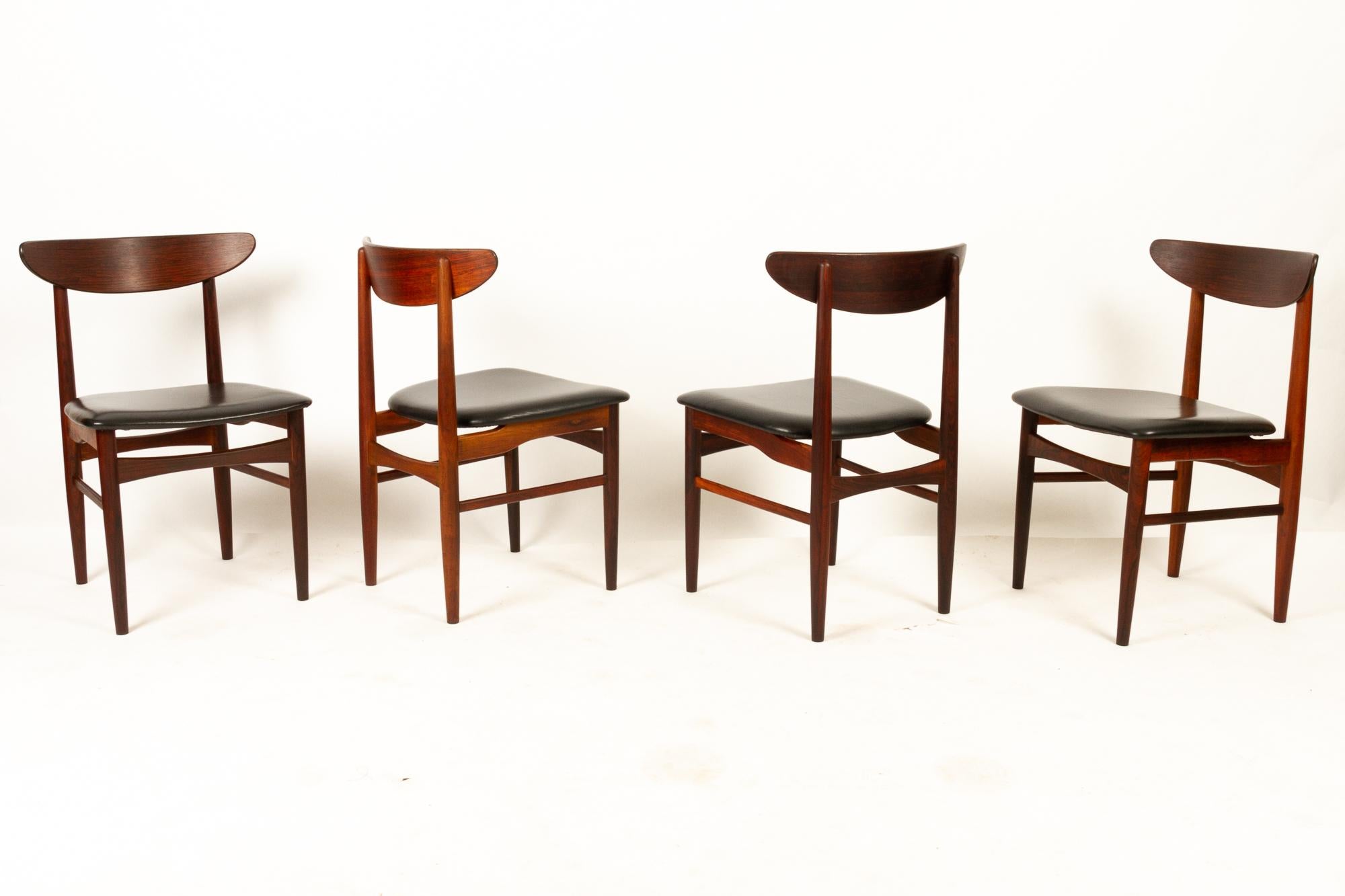 Mid-Century Modern Danish Rosewood Dining Chairs by Skovby Møbelfabrik 1960s Set of 8