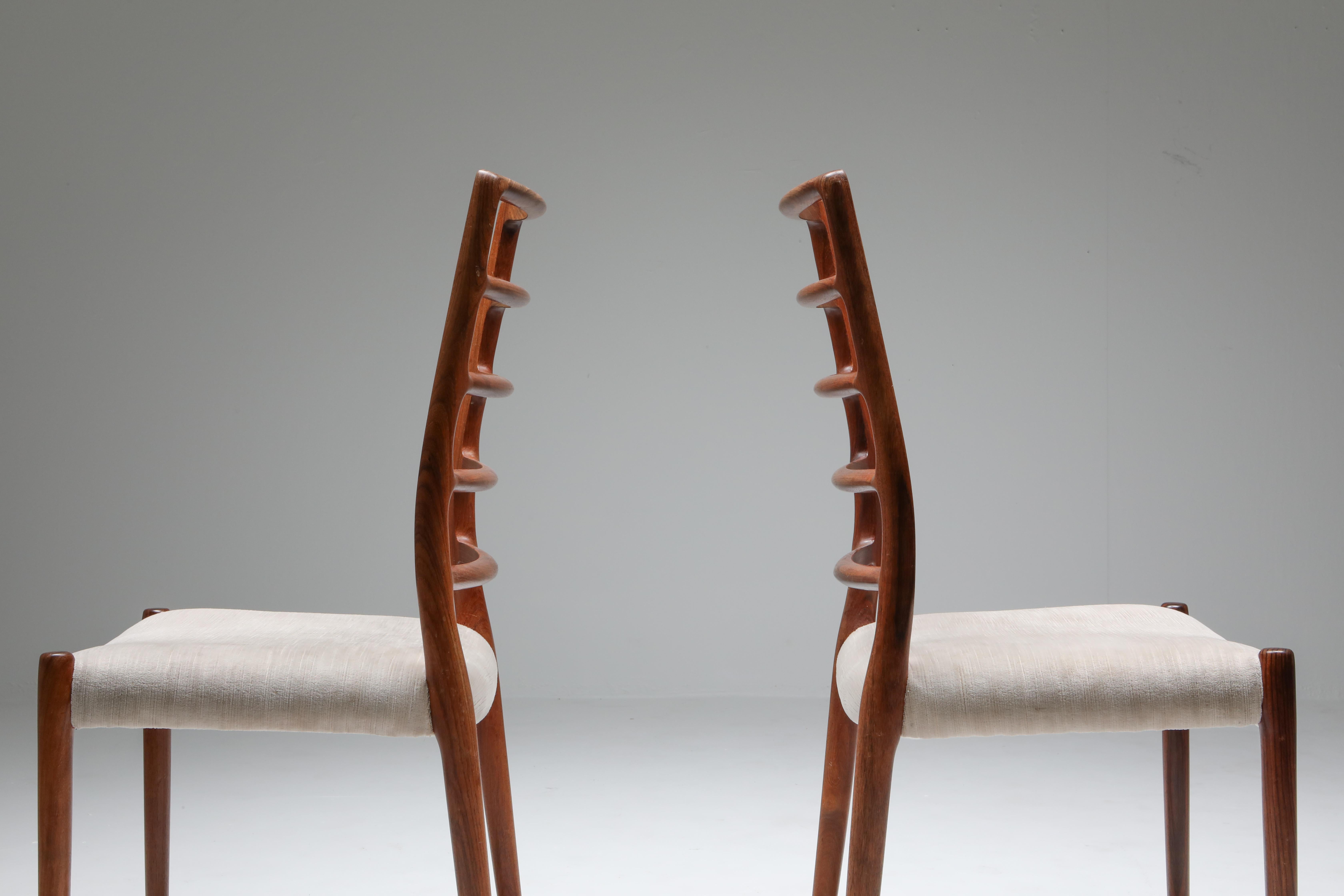 Danish Rosewood Dining Chairs, circa 1970 by Niels Møller 4