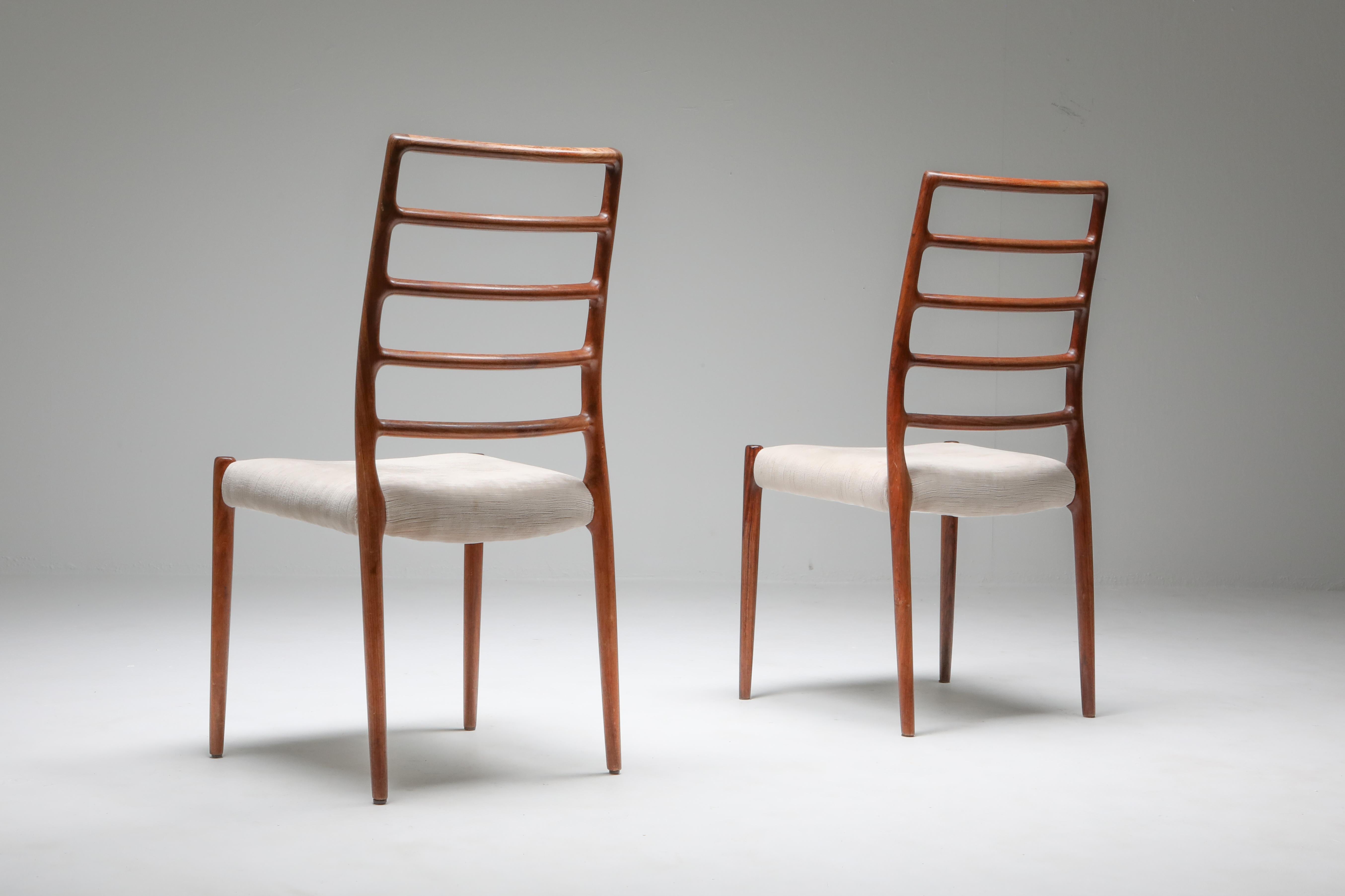 Danish Rosewood Dining Chairs, circa 1970 by Niels Møller 1