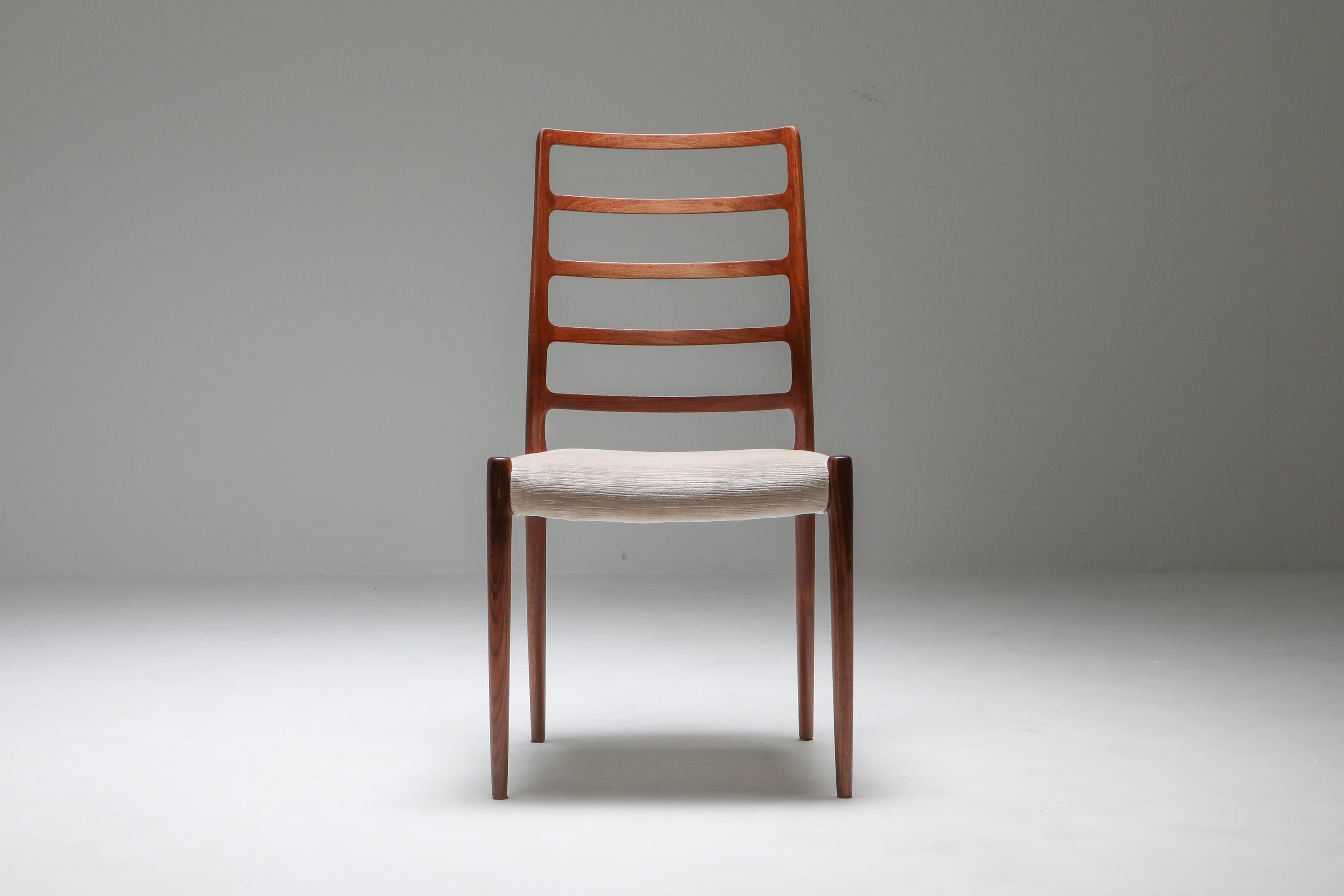 Danish Rosewood Dining Chairs, circa 1970 by Niels Møller 3