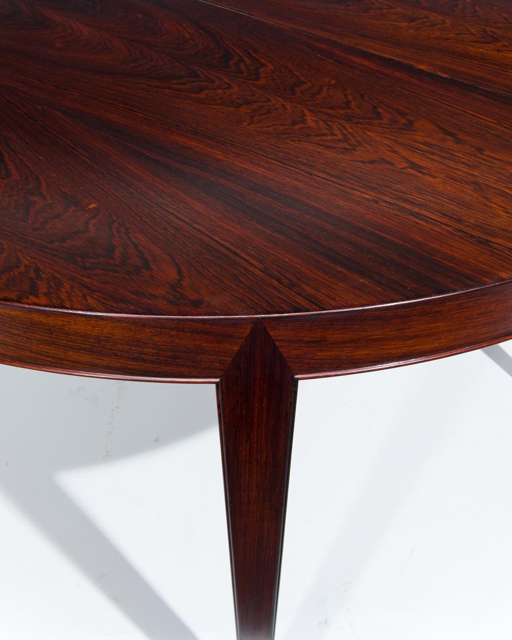 Polished Danish Rosewood Dining Table by Severin Hansen, Midcentury Design, 1960s For Sale