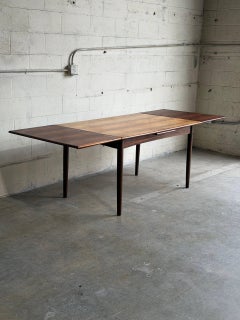 Danish Rosewood Dining Table Expandable Pull Out Draw Leaves N&R Mobler 1960s