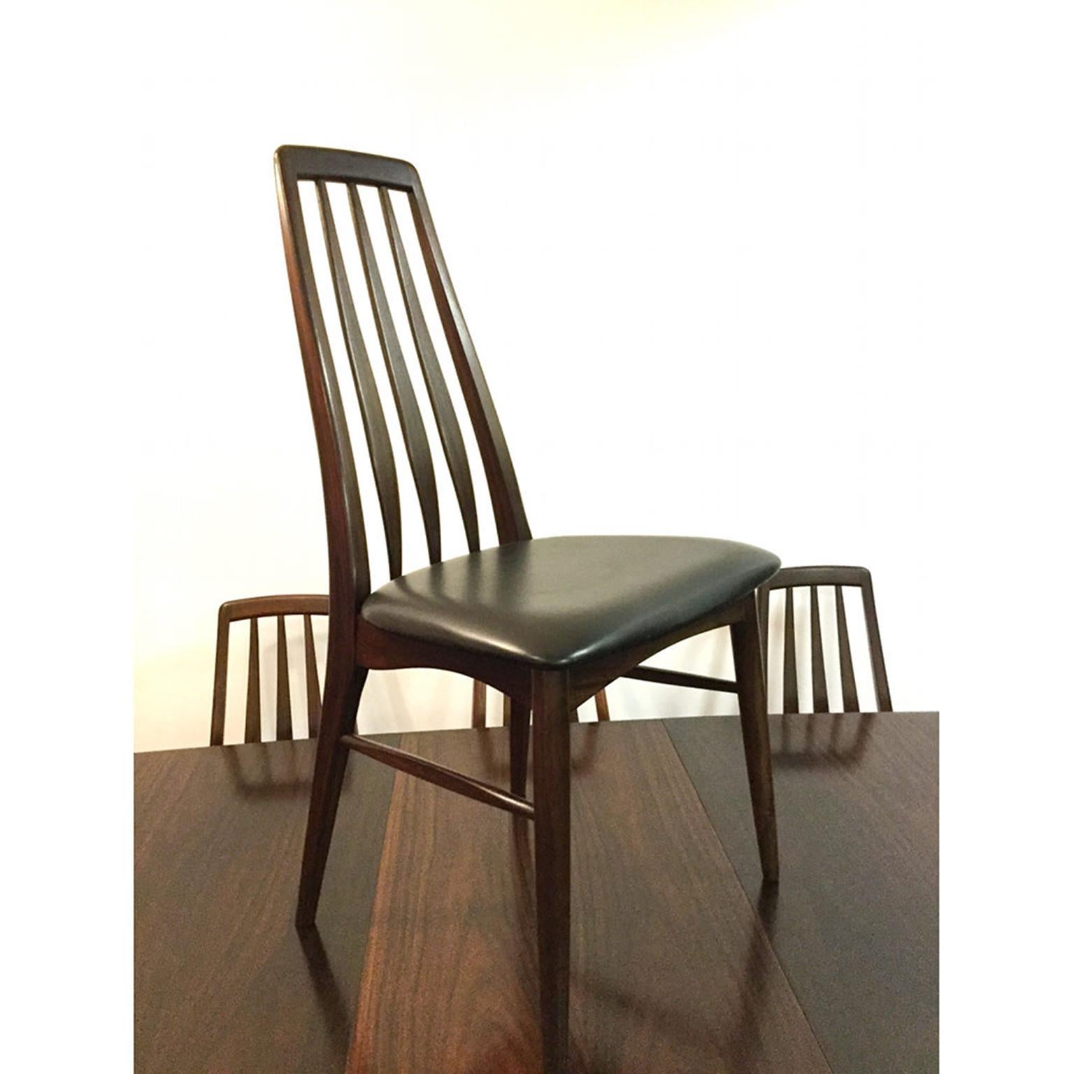 Dänisches Esstischset aus Palisanderholz mit 8 „Eva“-Stühlen von Niels Koefoed im Zustand „Gut“ im Angebot in London, GB