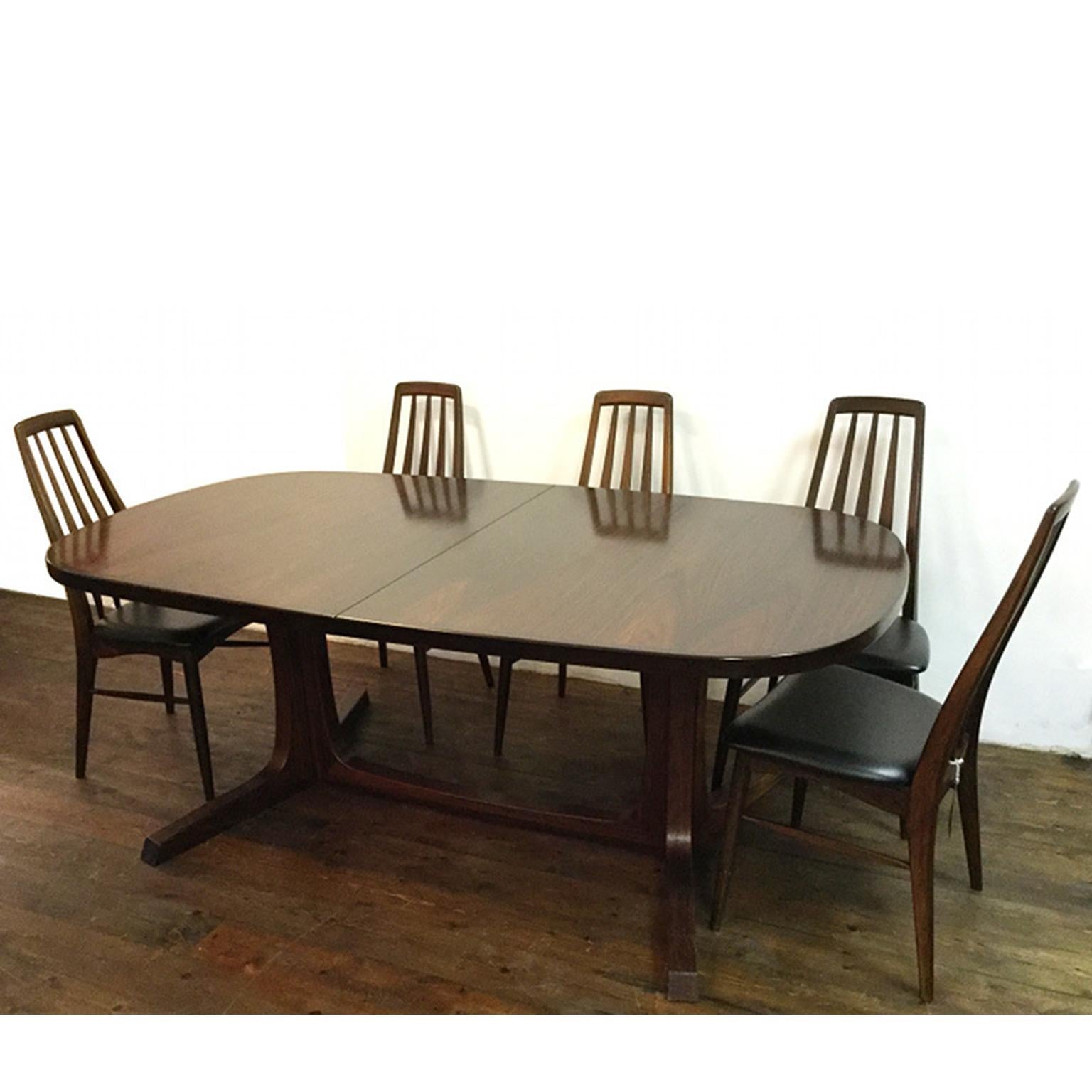 Danish Rosewood Dining Table Set Including 8 