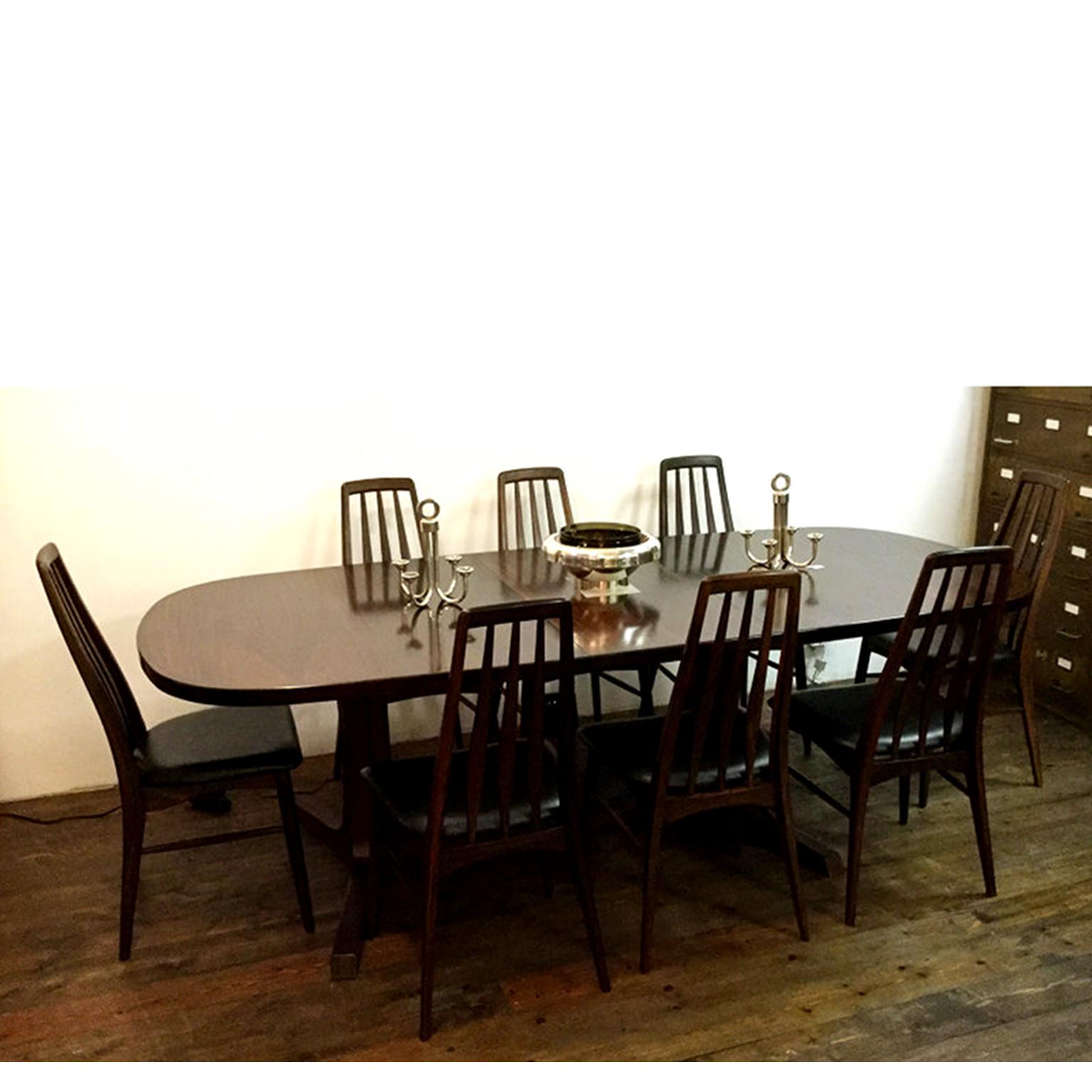 Dänisches Esstischset aus Palisanderholz mit 8 „Eva“-Stühlen von Niels Koefoed im Angebot 2