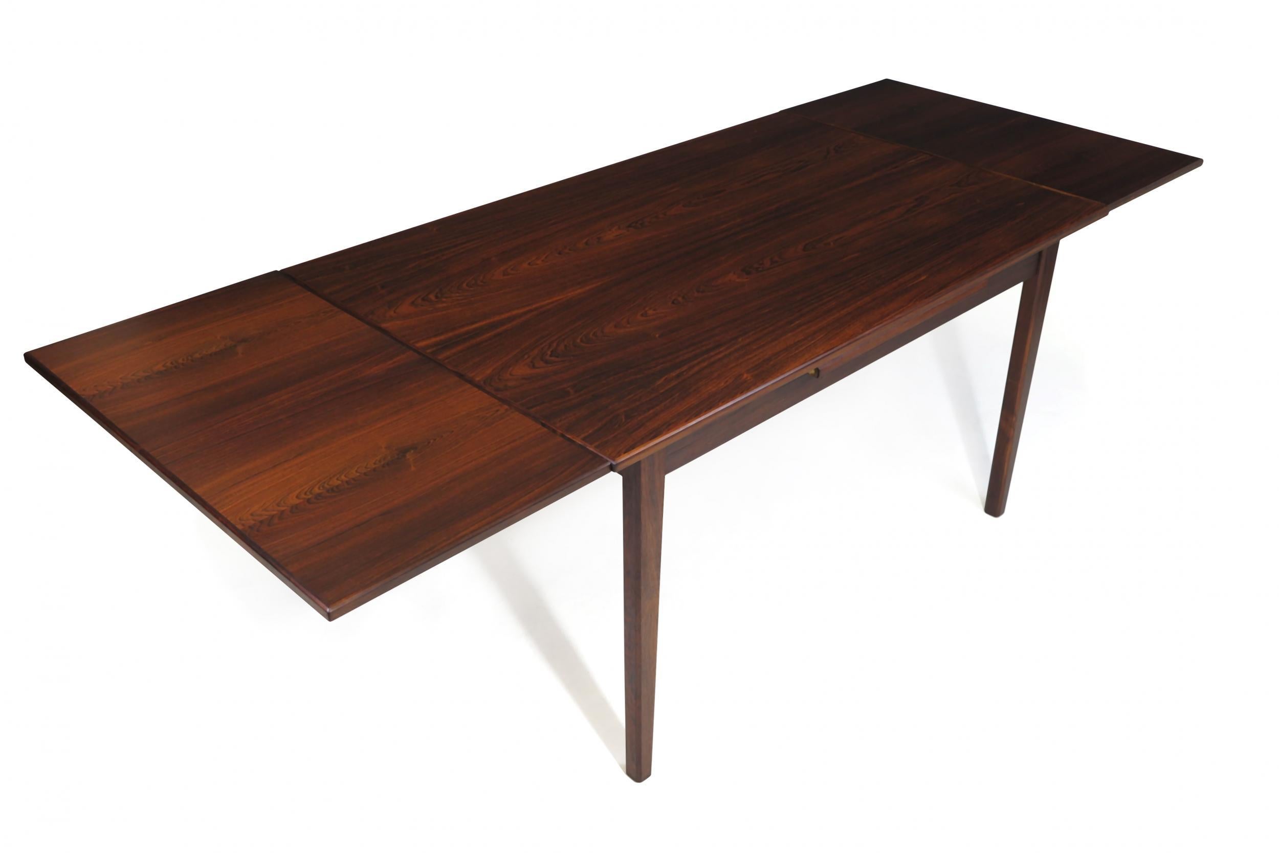 Danish Rosewood Dining Table with Draw-Leaves 1