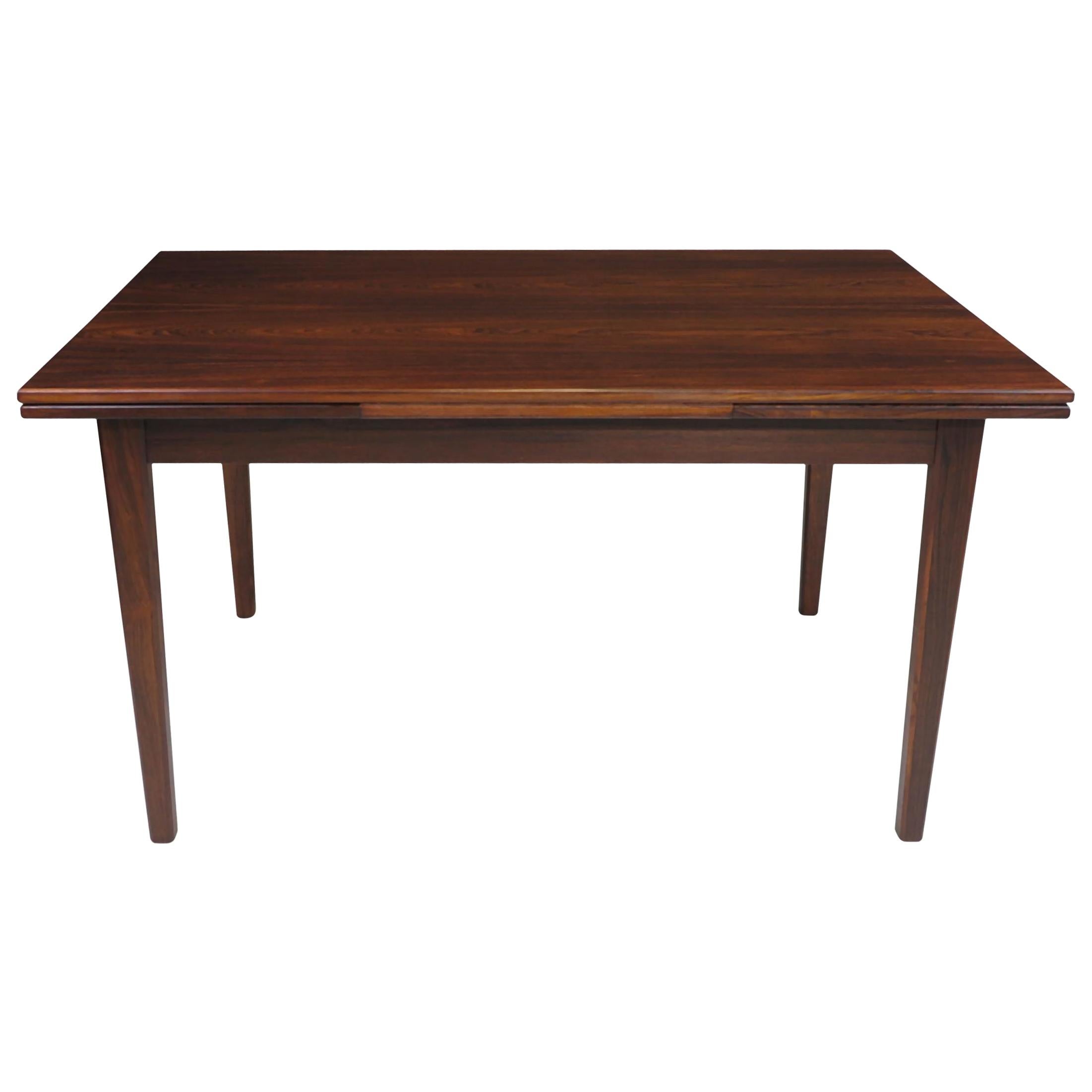 Danish Rosewood Dining Table with Draw-Leaves