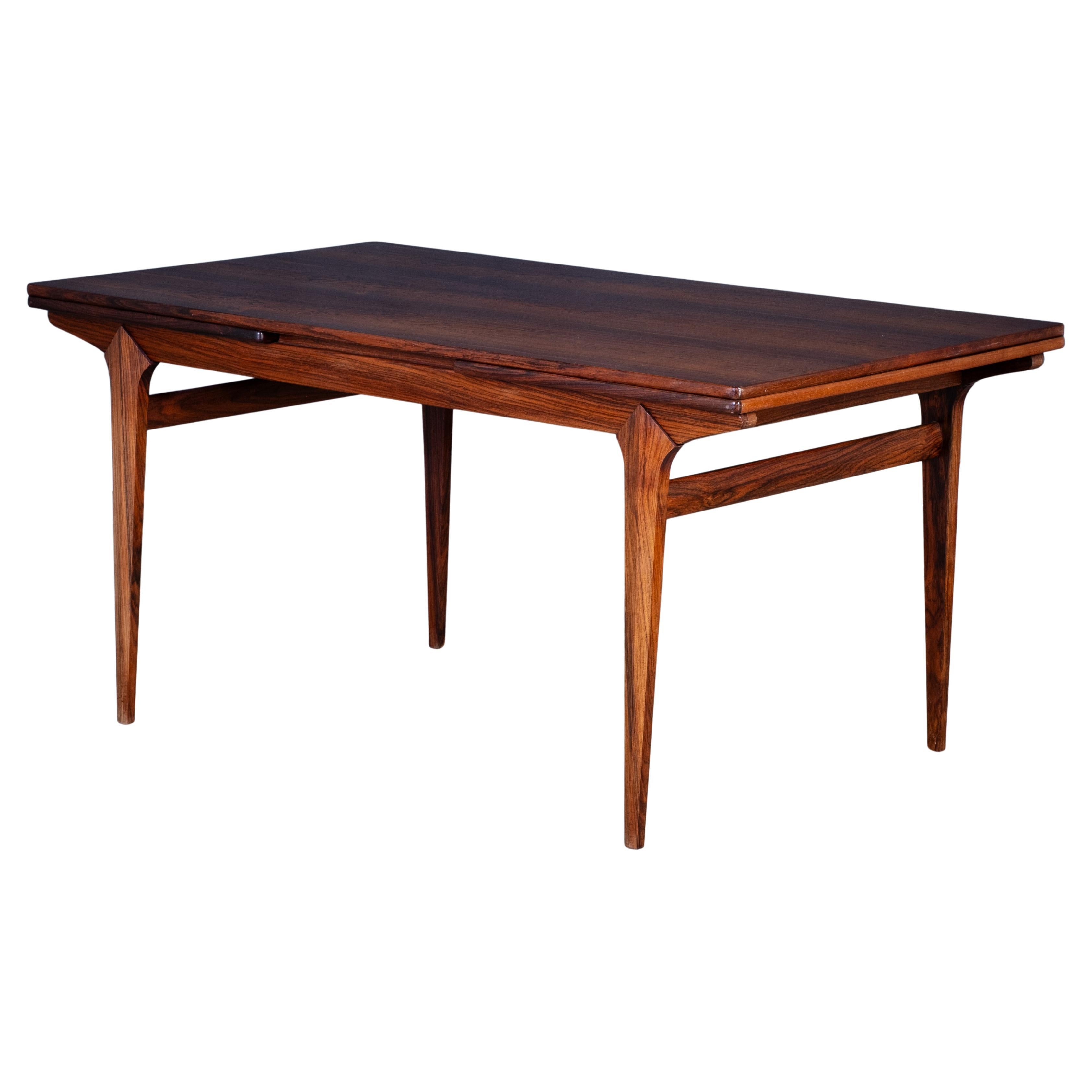 Danish Rosewood Dining Table with Extension, 1960s For Sale
